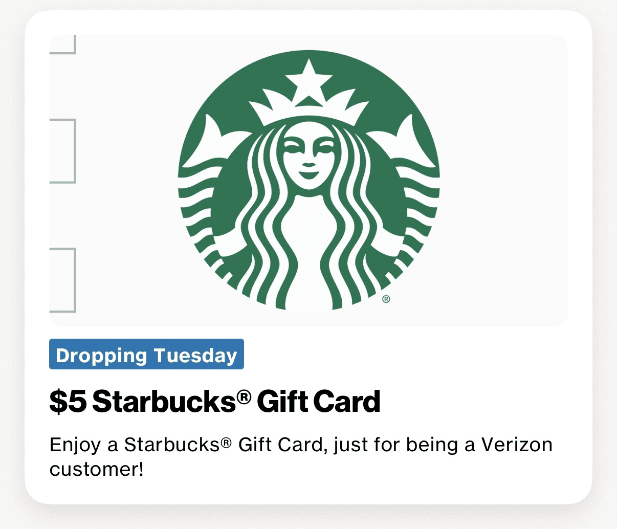 $5 Starbucks Giftcard