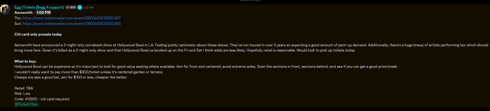 Aerosmith concert tickets