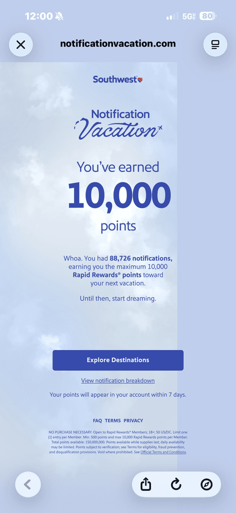 Southwest points
