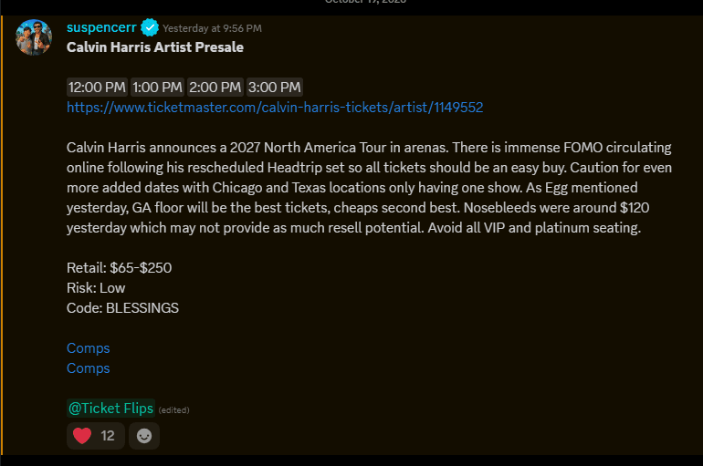 Calvin Harris concert tickets