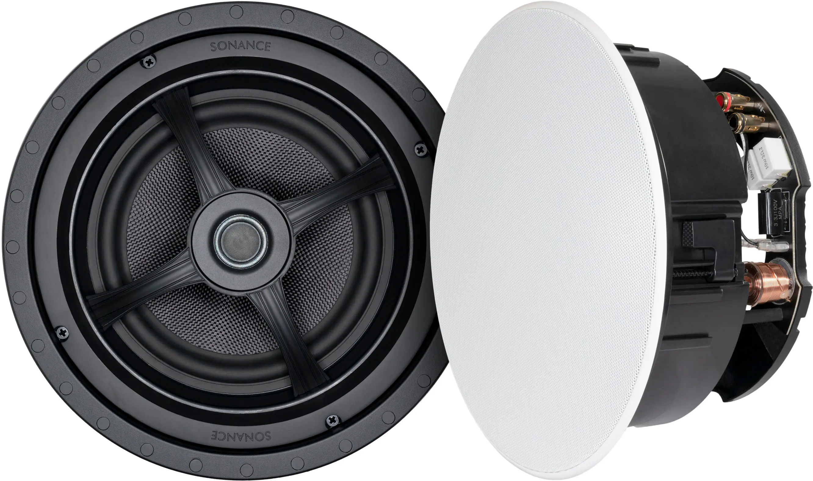 Sonance - MAG8R - Mag Series 8" 2-Way In Ceiling Speakers (Pair) - Paintable White