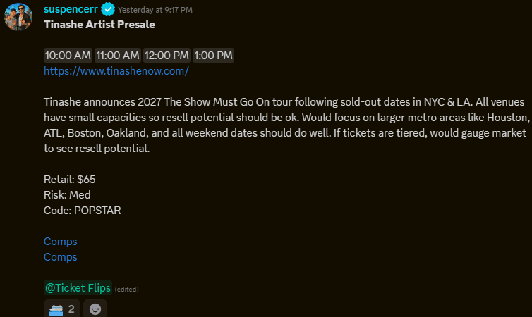 Tinashe tour tickets