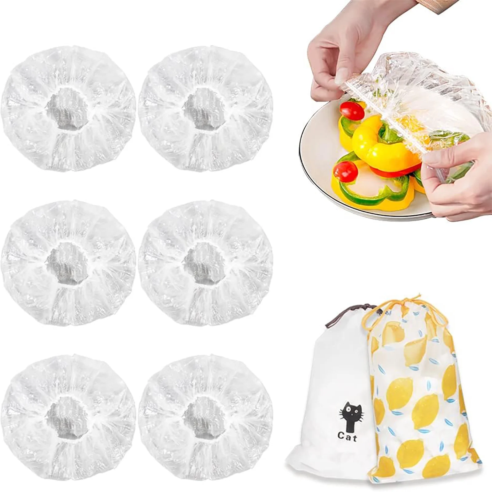 100 Bowl Covers Bread Proofing - Extra Large Plastic Wrap for Food Sourdough Bread Baking Rising Elastic Reusable Plate Covers Outdoor Food Fresh Keeping Bags Shower Cap Hair Deep Conditioning