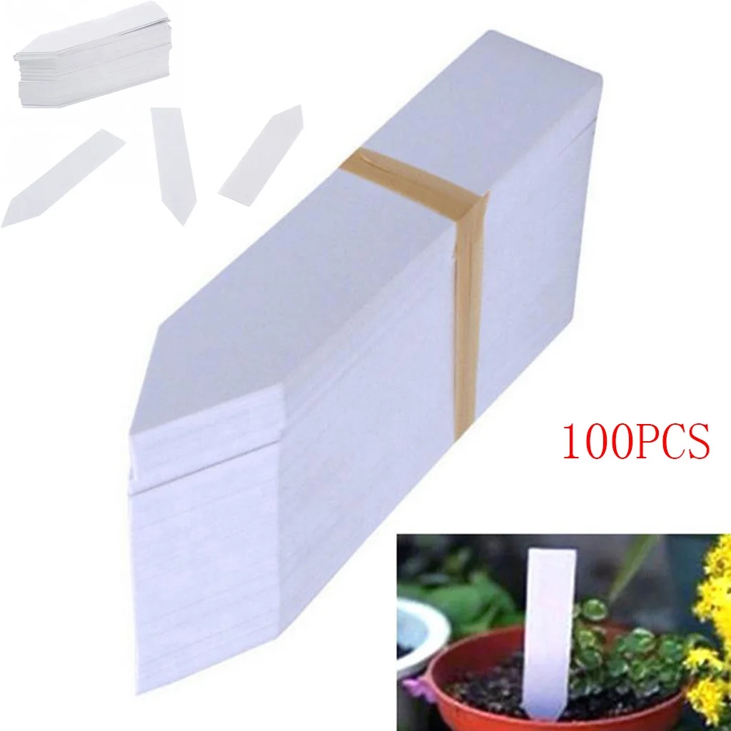 100 Pack Plant Labels, Waterproof White Garden Tags For Outdoor Indoor Plants, Seedling Markers With Stakes For Gardening, Herb Flower Vegetable Identification