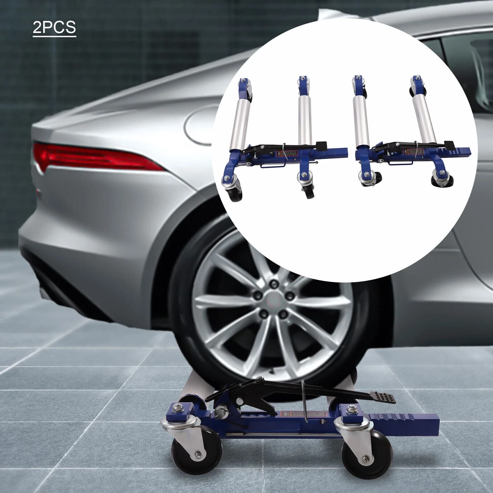 2Pcs Car Wheel Moving Dolly Auto Tire Lift Dolly Vehicle Repair Mover 1300 lbs