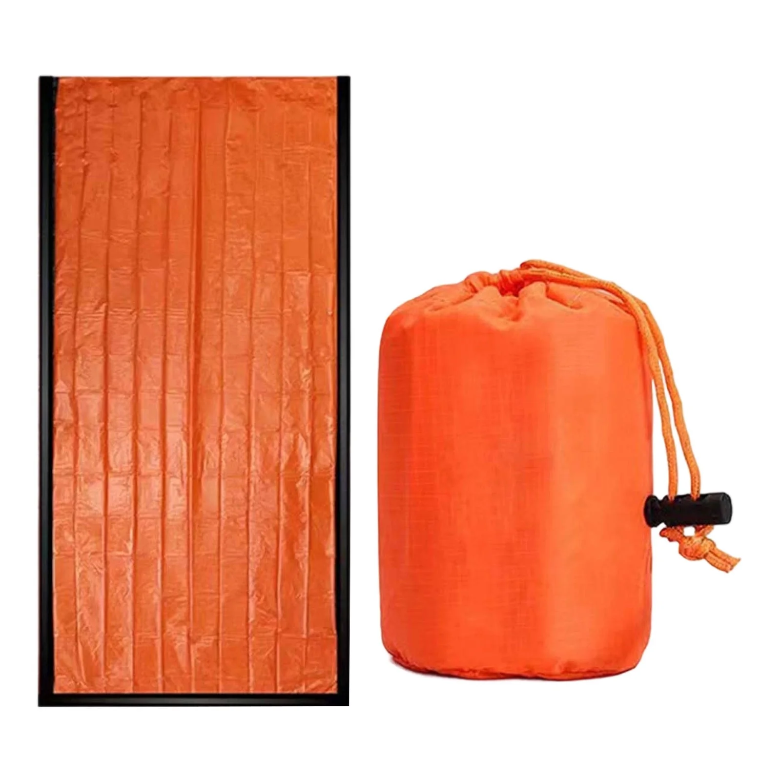 Saco de Dormir para Exteriores para Todas las Estaciones para Adultos con Diseño de Aluminio Ligero y Saco de Compresión para Acampar y Mochilear, 213x91 cm, Naranja