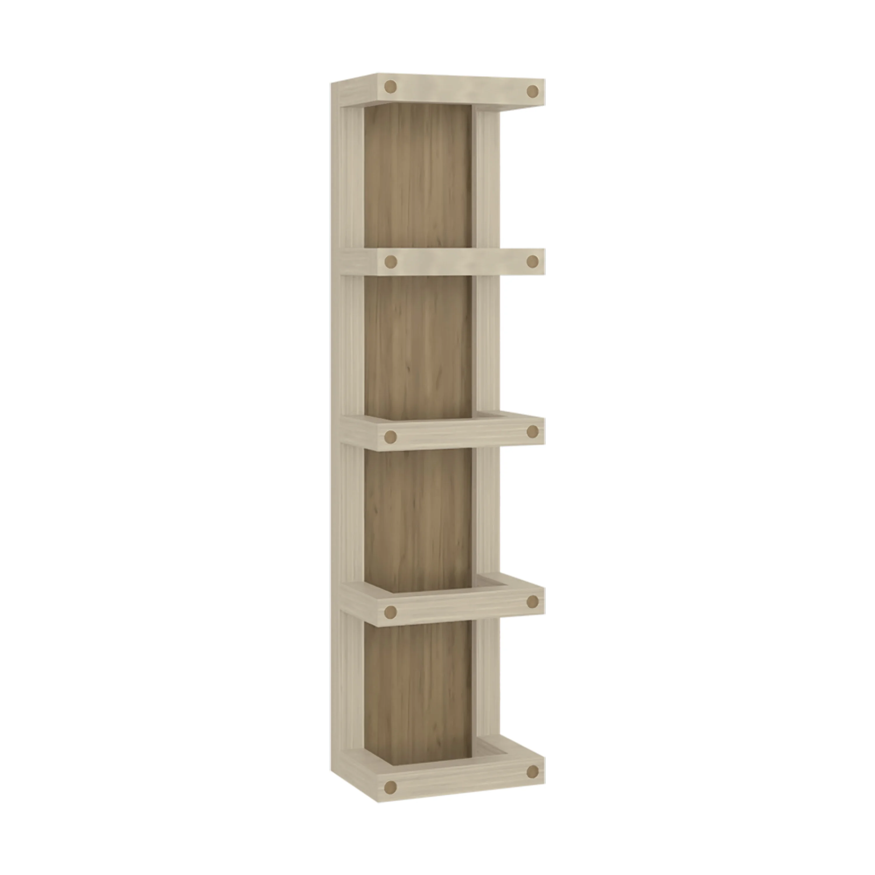 Arlington 5-Tier Wall Towel Rack, Vertical Bathroom Storage Organizer for Towels and Accessories, Space Saving Design, Natural Oak