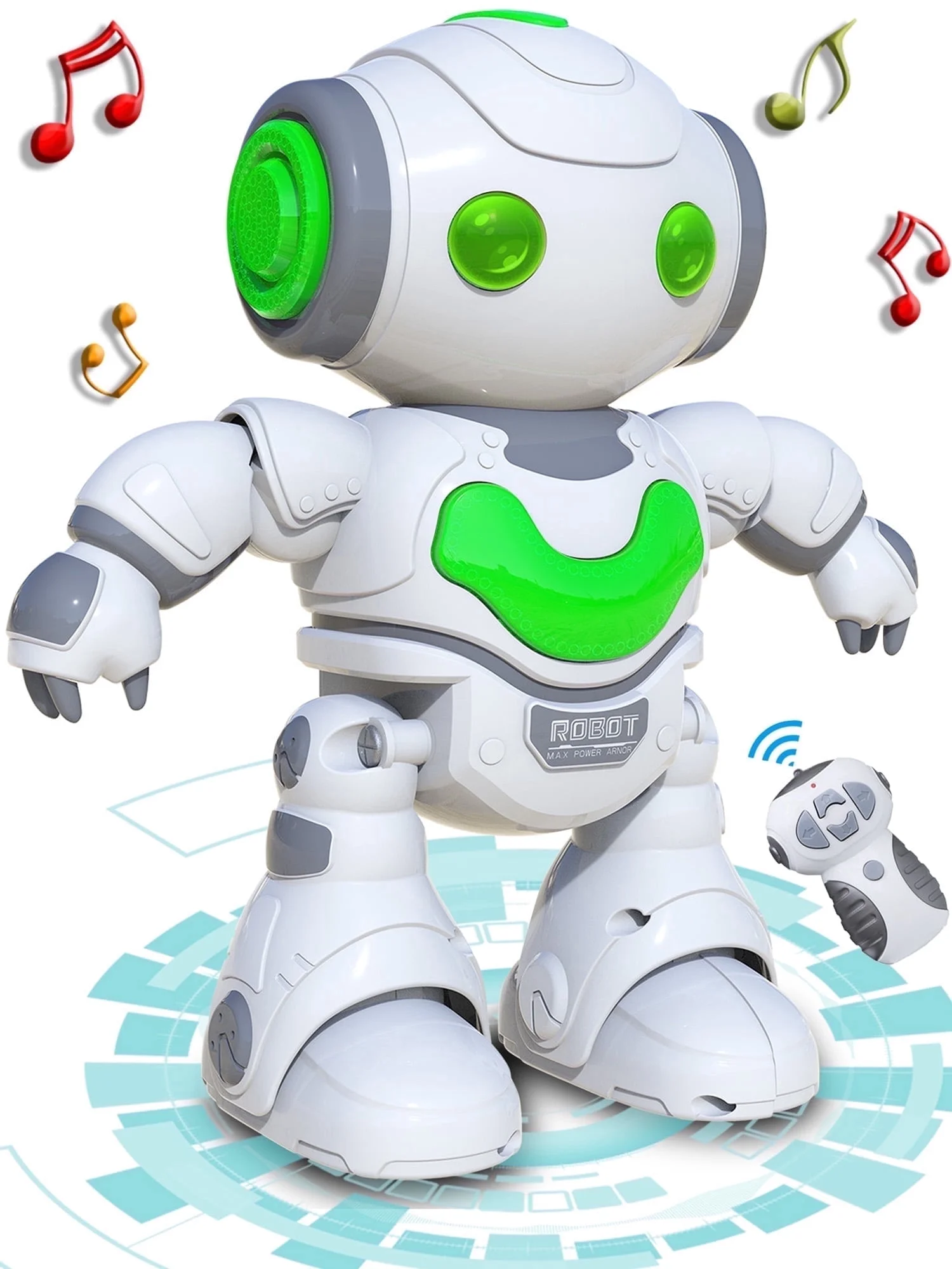Babyltrl Robot Toy for Kids,RC Intelligent Electronic Dancing Robot with Music / Light for Age 3-6 Boys Girls,White