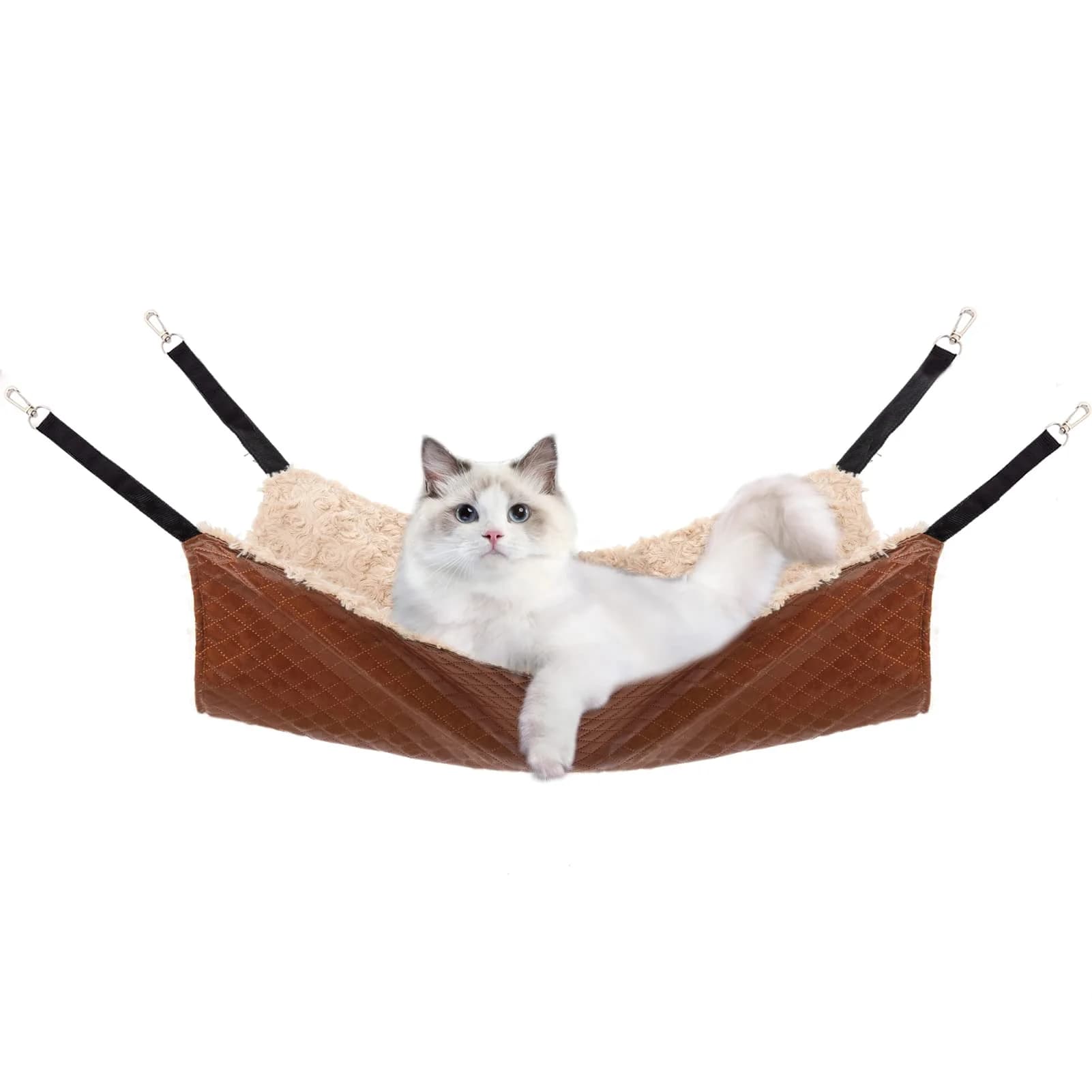 Cat Hammock Bed,Medium Reversible Pet Cage Hammock Hanging Soft cat Bed for Kitten Ferret Puppy or Small Pet