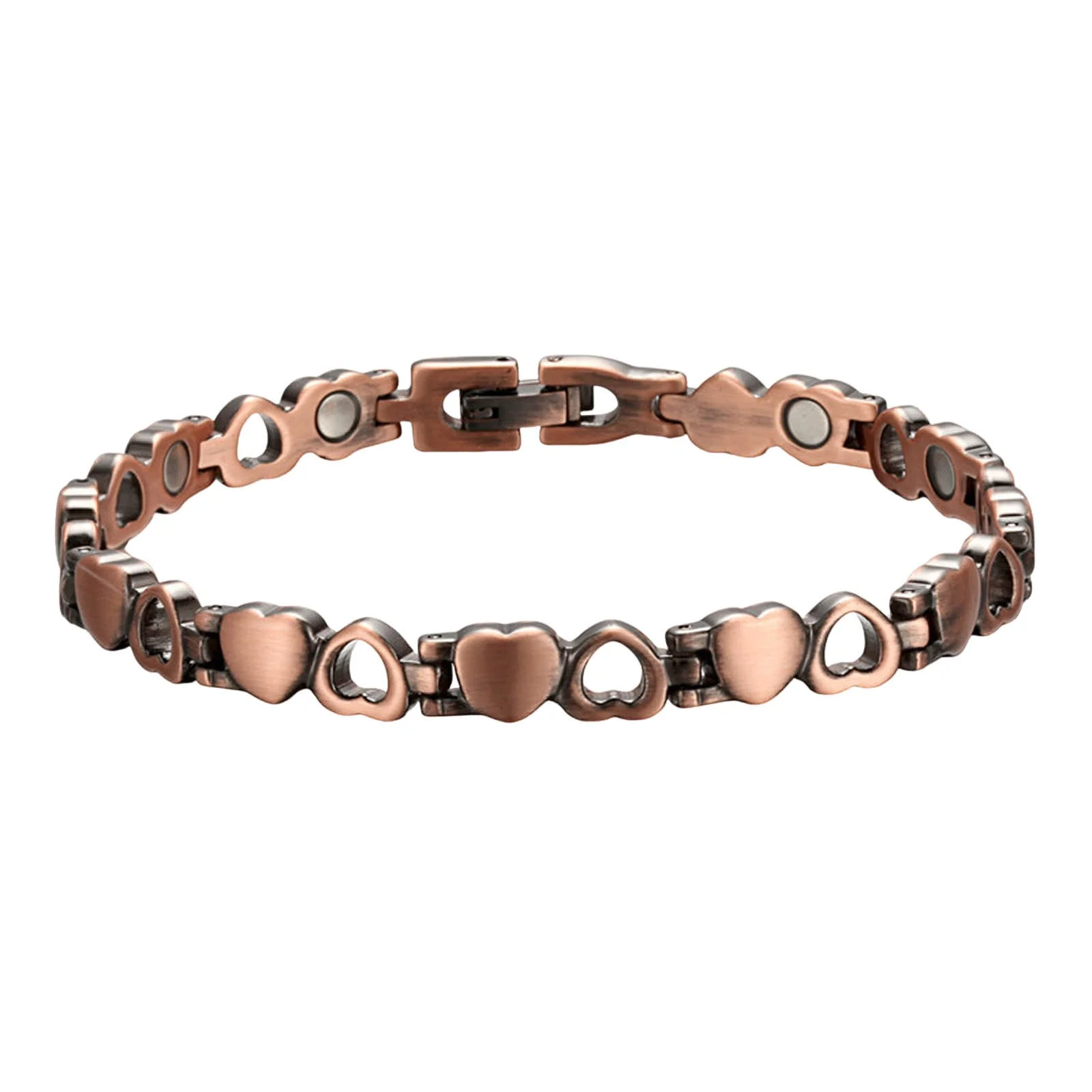 Pulsera de Tobillo de Cobre para Mujer Diseño de Corazón Pulsera de Pie Ajuste Cómodo Ajustable Estilo Boho