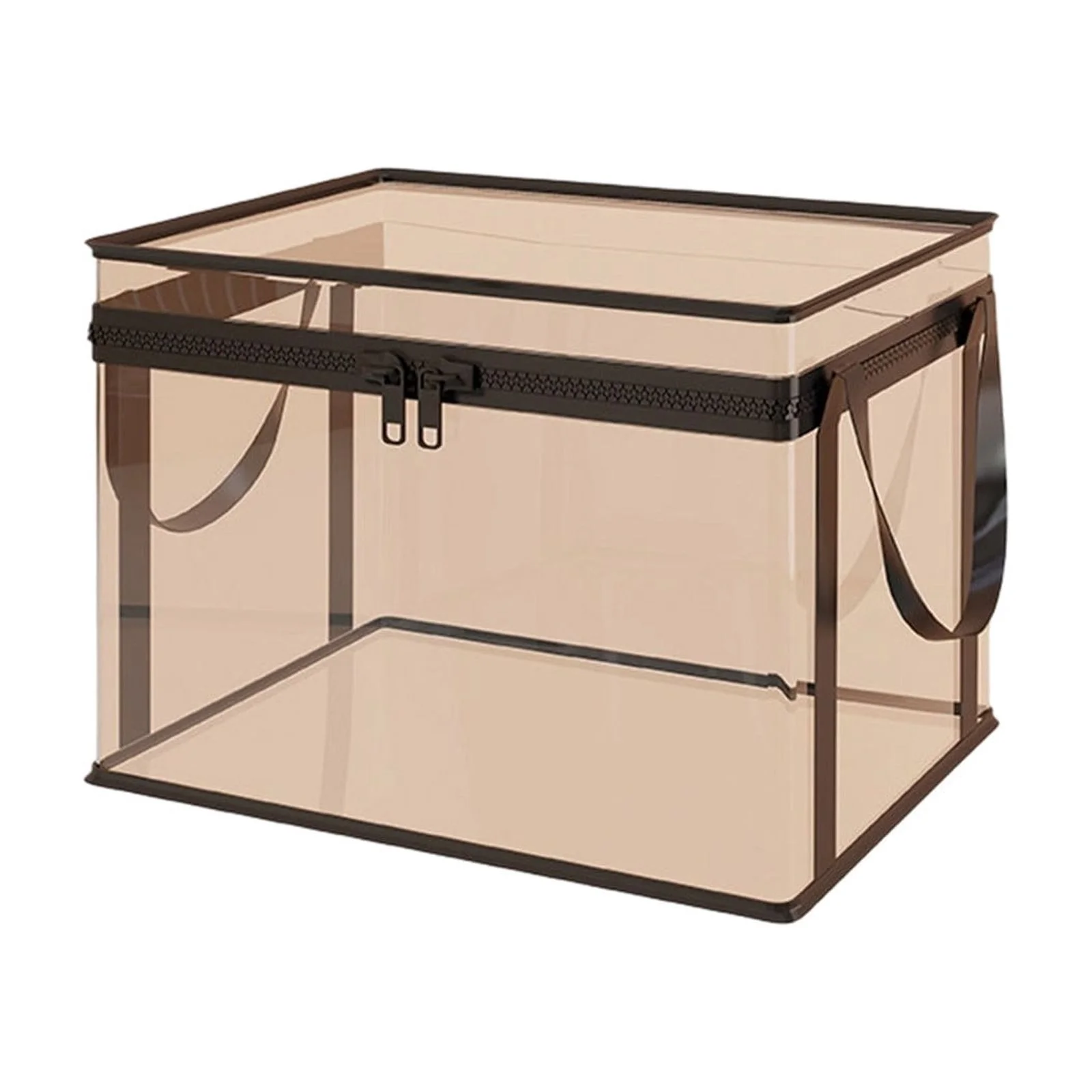 Dvumao Home Decor, Clear PVC Toy Storage Box Zippered Large Capacity Transparent Organizer Bag With Carry Handles