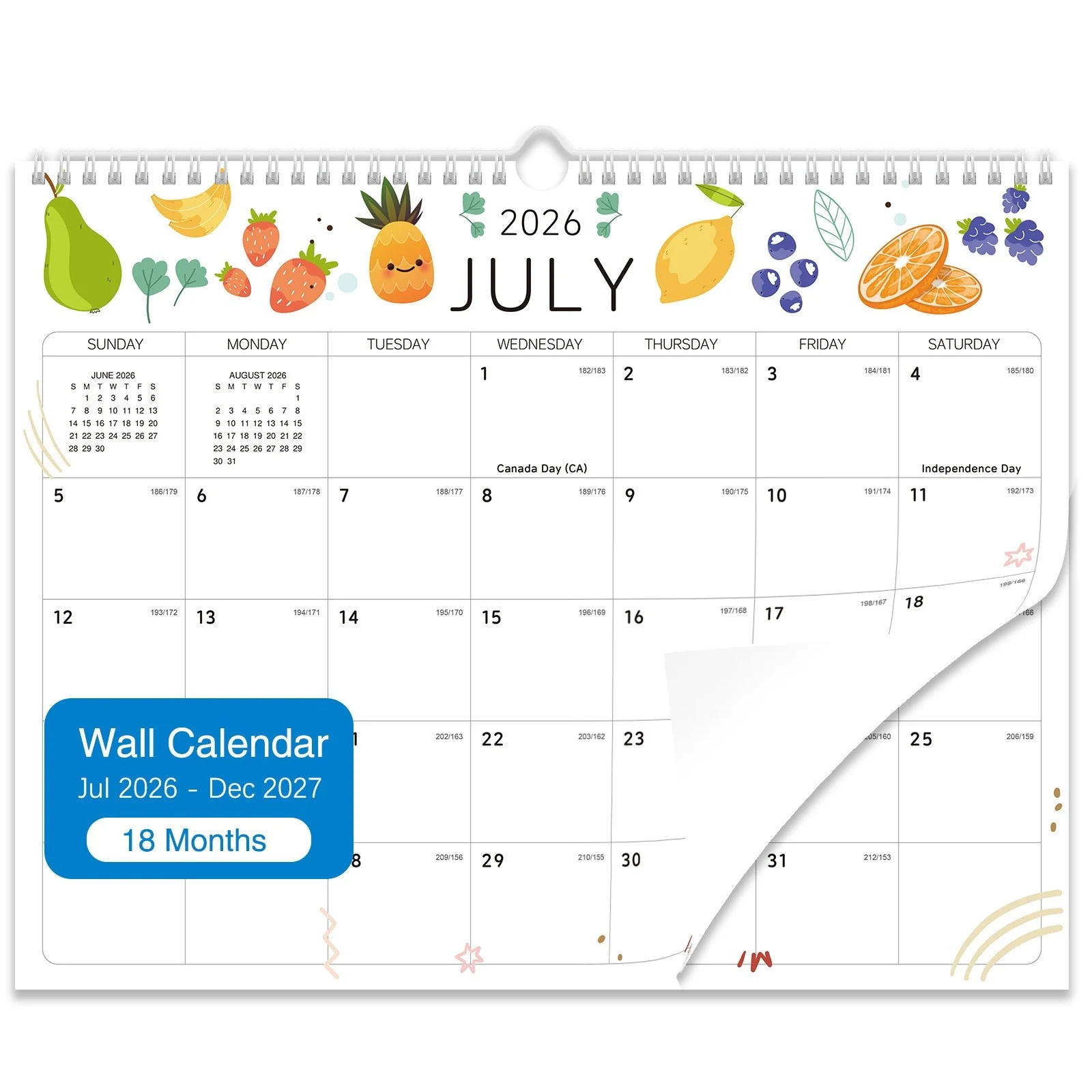 Extended Wall Calendar, Monthly Scheduler, Fresh Illustrated Planner, Sturdy Hanging Organizer For Home Office Workspace Gift Indoor Planning Areas