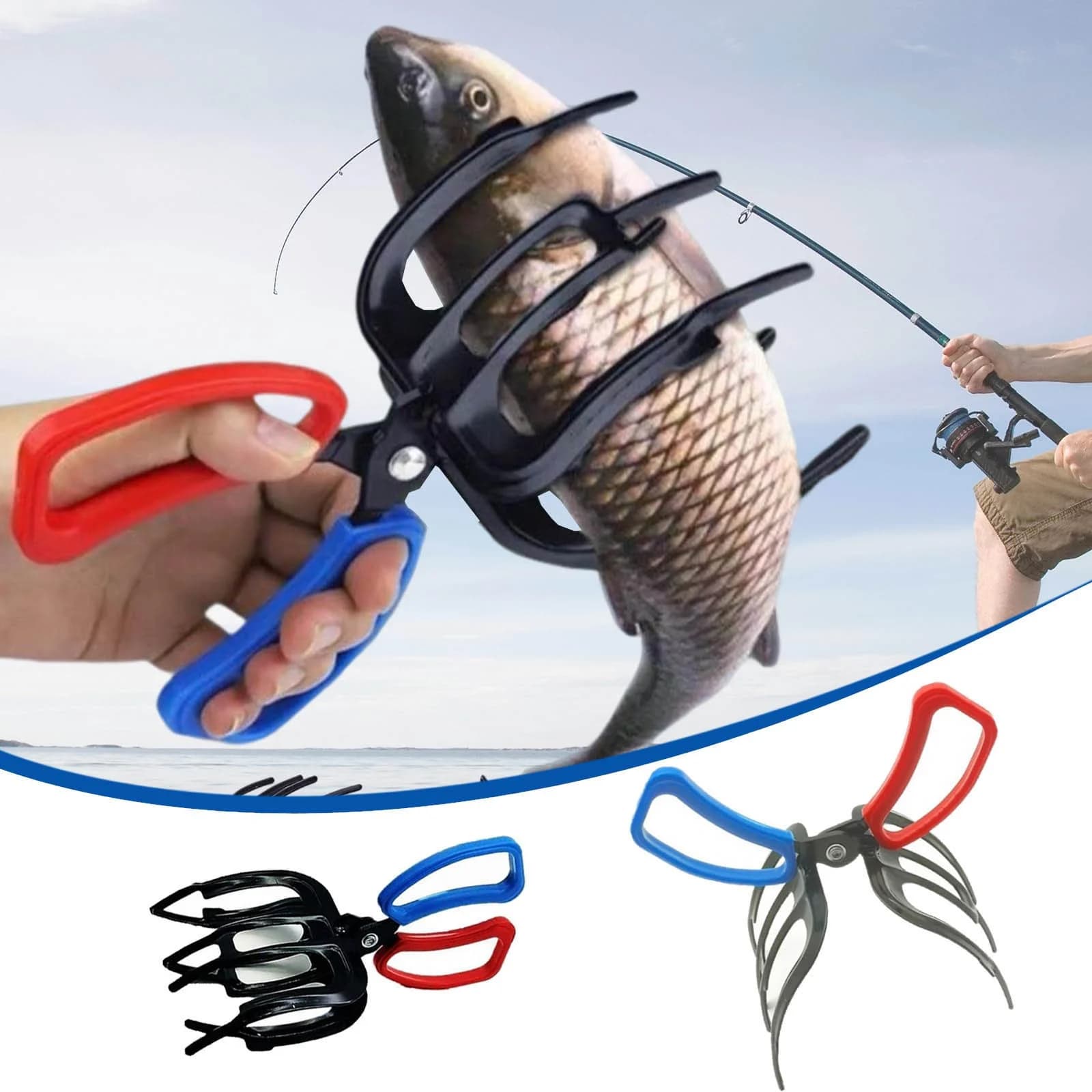 Fishing Pliers for Anglers ABS Handle Metal Forceps for Removing Hooks and Gilling Fish Fishing Tool for Tackle, 21X11.5cm, Black