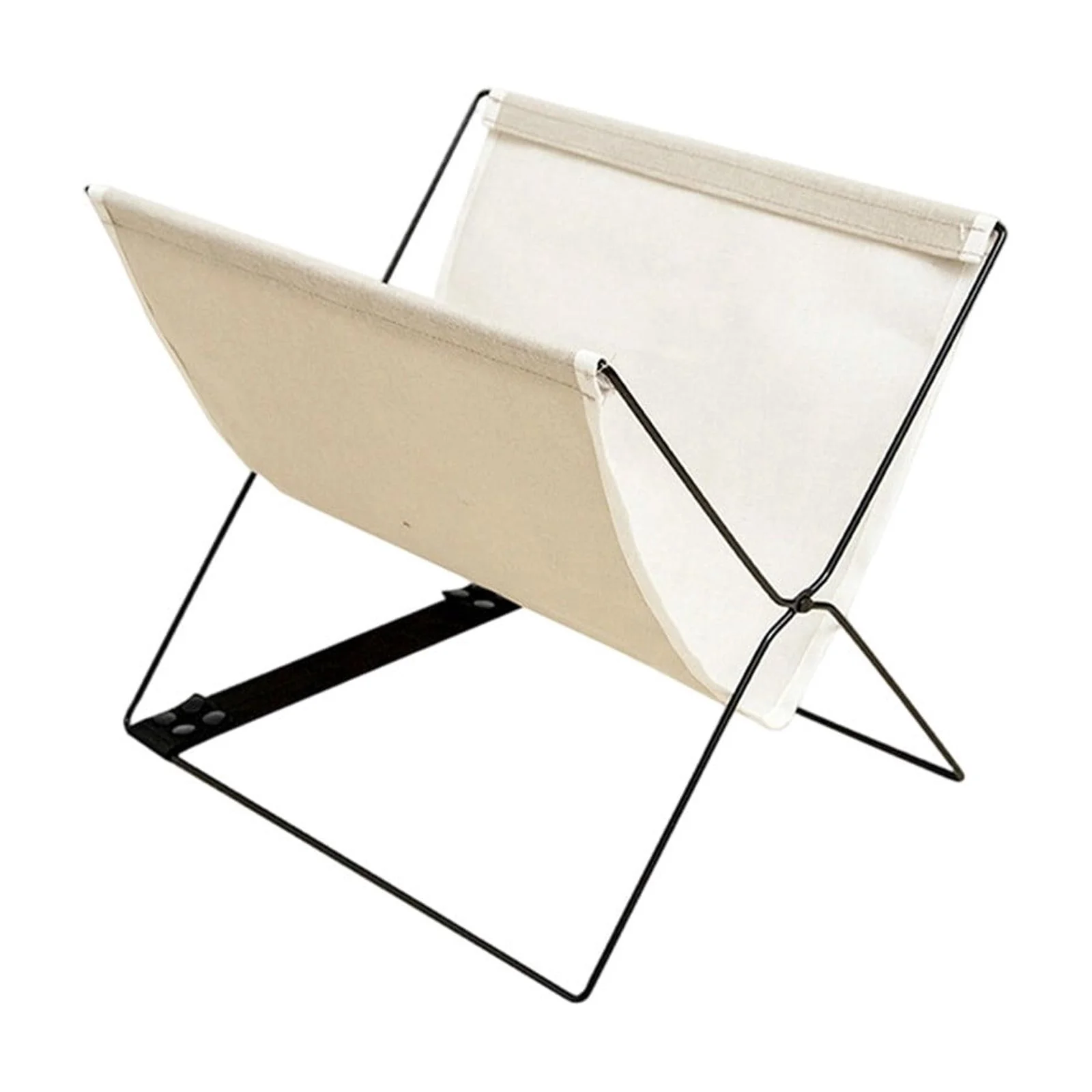 Floor Magazine Rack with Fabric Lining, Modern Metal Magazine Holder and Book Basket, Freestanding Decorative Magazine Stand for Living Room or Bedroom