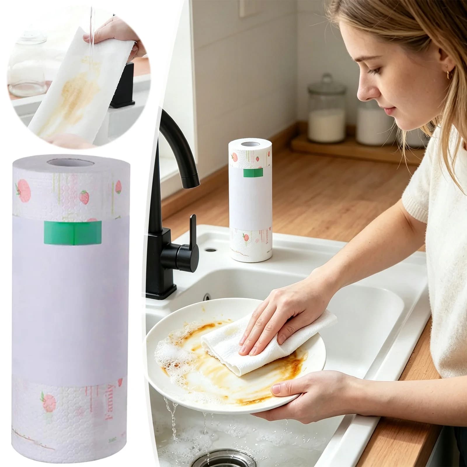 Fmbmuo Multi-Purpose Disposable Cleaning Cloths , White Microfiber Cleaning Cloths , For Car And Kitchen Glass House Cleaning