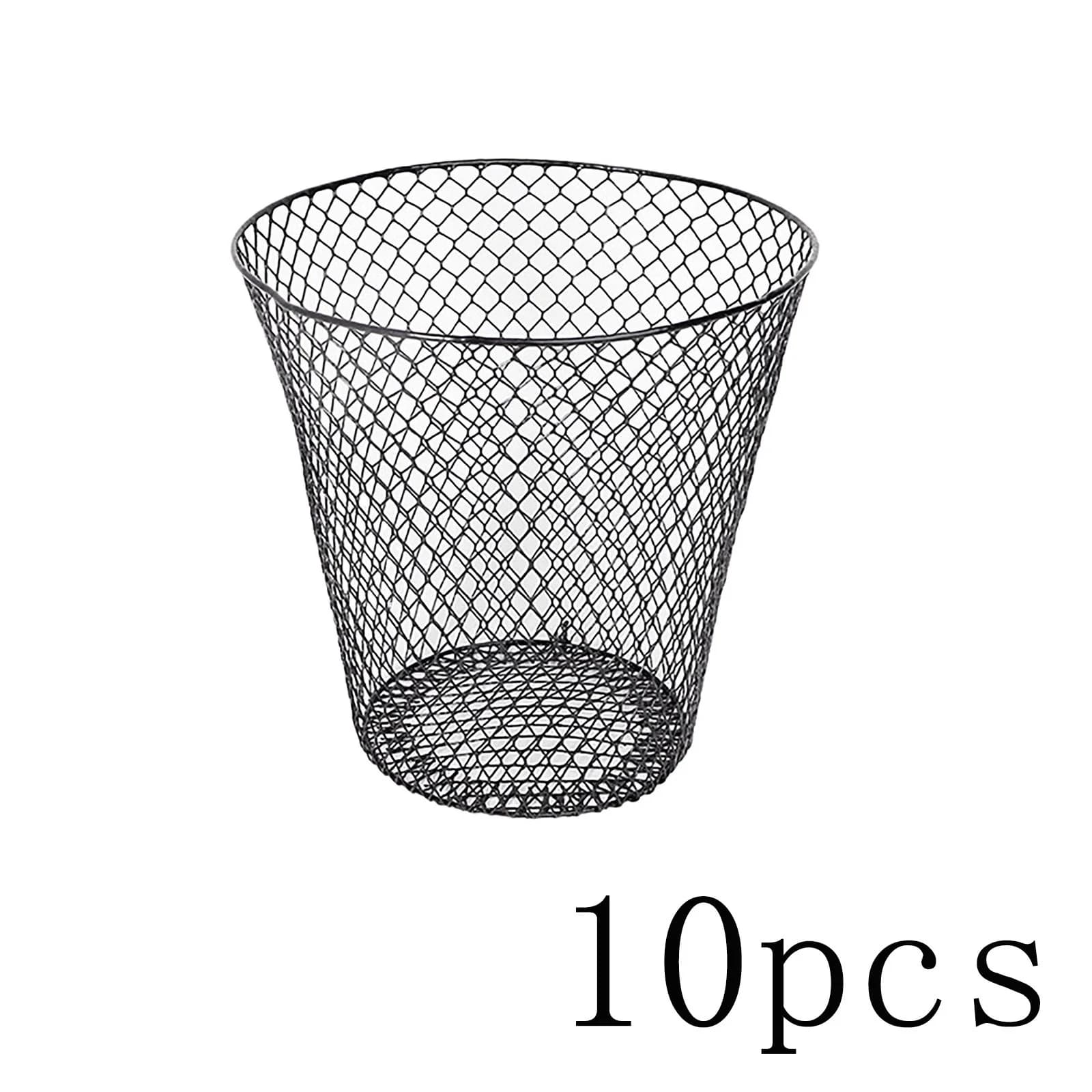 Forestwhale 10pcs Wire Mesh Can 9" Lightweight Open Top Wastebasket Compact Desk Recycling Bin for Home Office