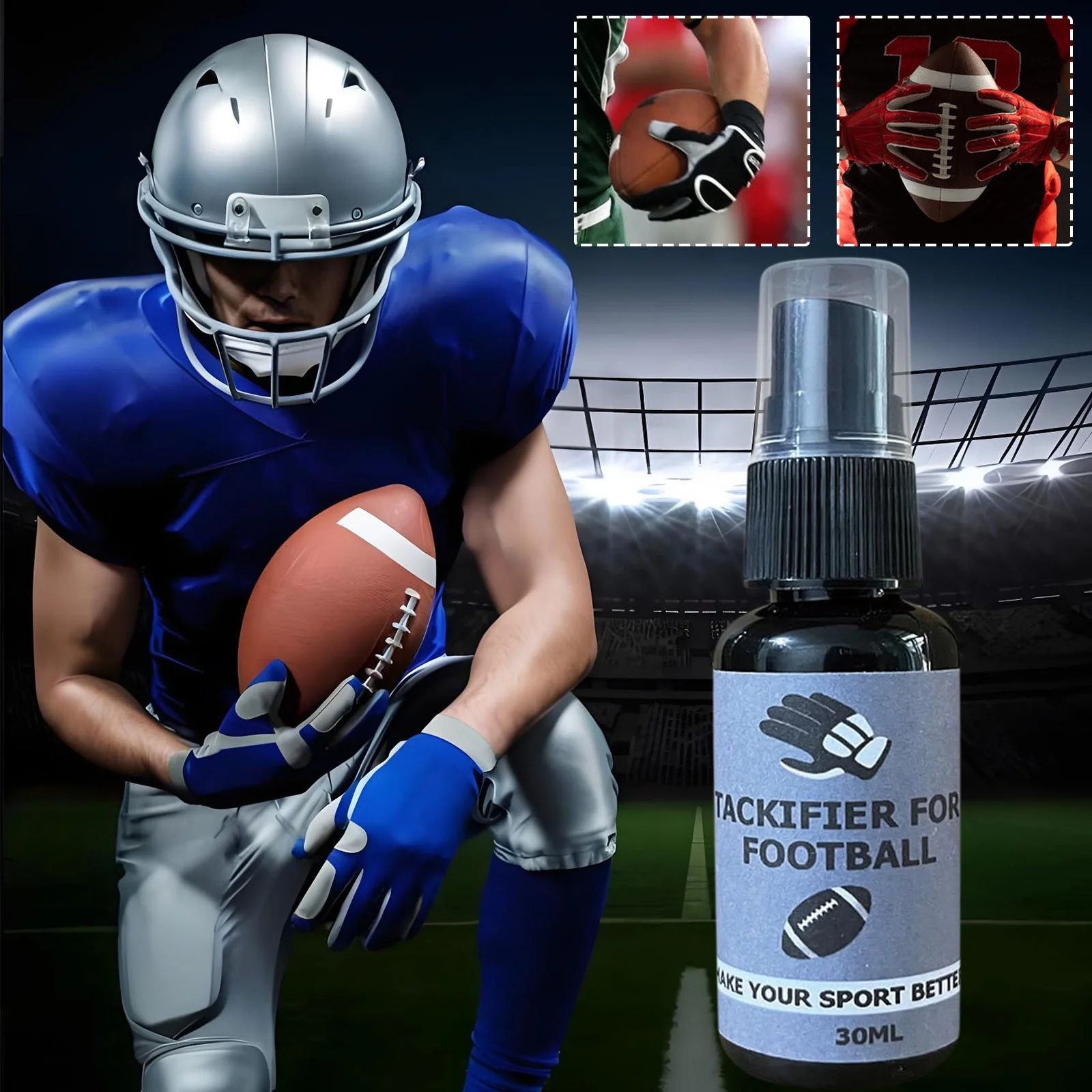 Goalie Grip Spray for Goalkeeper Gloves (30ml), Soccer Football Glove Spray to Enhance Grip & Stickiness, Grip Spray for Latex Palms, Boost Grip & Control in Wet or Dry Conditions