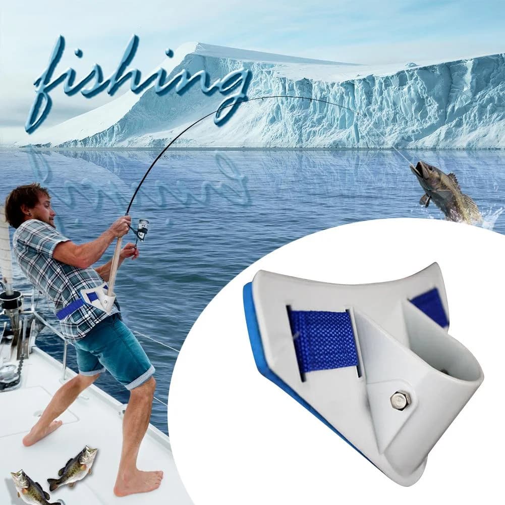 HBASD Cinturón de Cintura para Pesca y Pelea, Cinturón de Cintura Ajustable Tipo Gimbal, Soporte para Caña de Pescar de Barco y Aparejos en Alta Mar (Blanco)