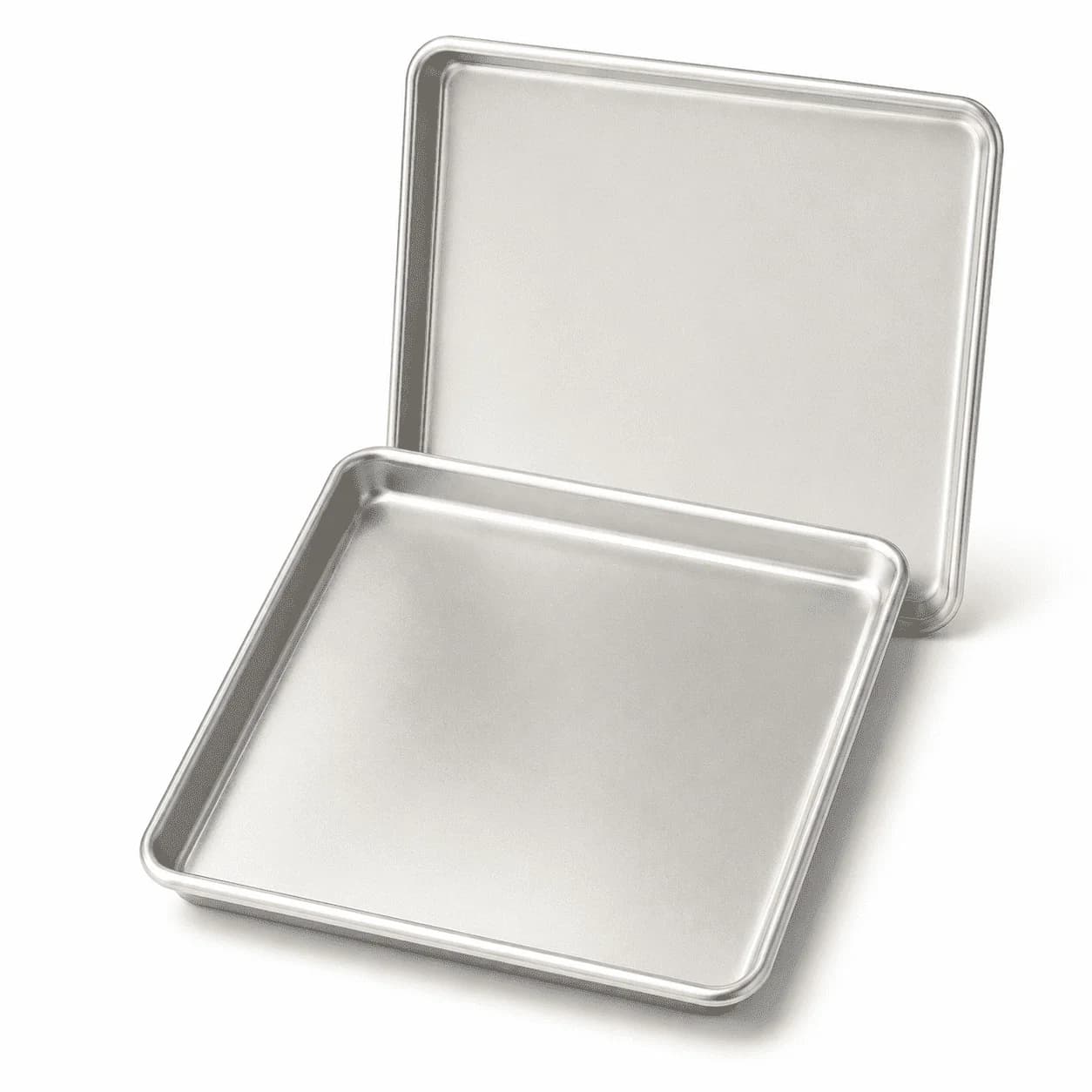 PLERISE Half Sheet Baking Pan, Pure Aluminum with Warp-Proof Rim, 2-Pack, 17.9 x 12.9 x 1 Inch