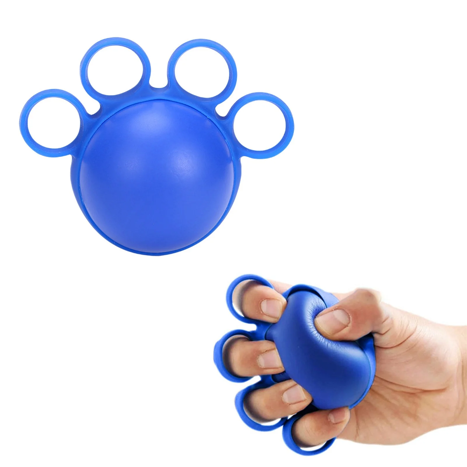 Hand Exercisers for Therapy,Squeeze Balls for Hand Therapy,4 Finger Grip Strengthener Balls,Hand Grip Strengthener Exercise Balls Finger Therapy Stress Relief Squeeze Ball Rehabilitation(Blue 2.7IN)