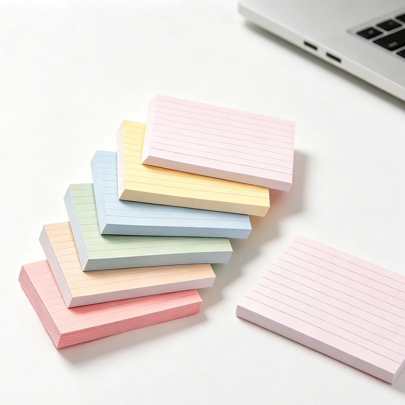 Hkapeg 6-Color Lined Note Cards 300 Pack Thick No-Hole Index Flashcards 5.1x3.1in Horizontal Ruled Study Cards for Vocabulary Note Taking Organization Office and Study Supplies Dorm Essentials