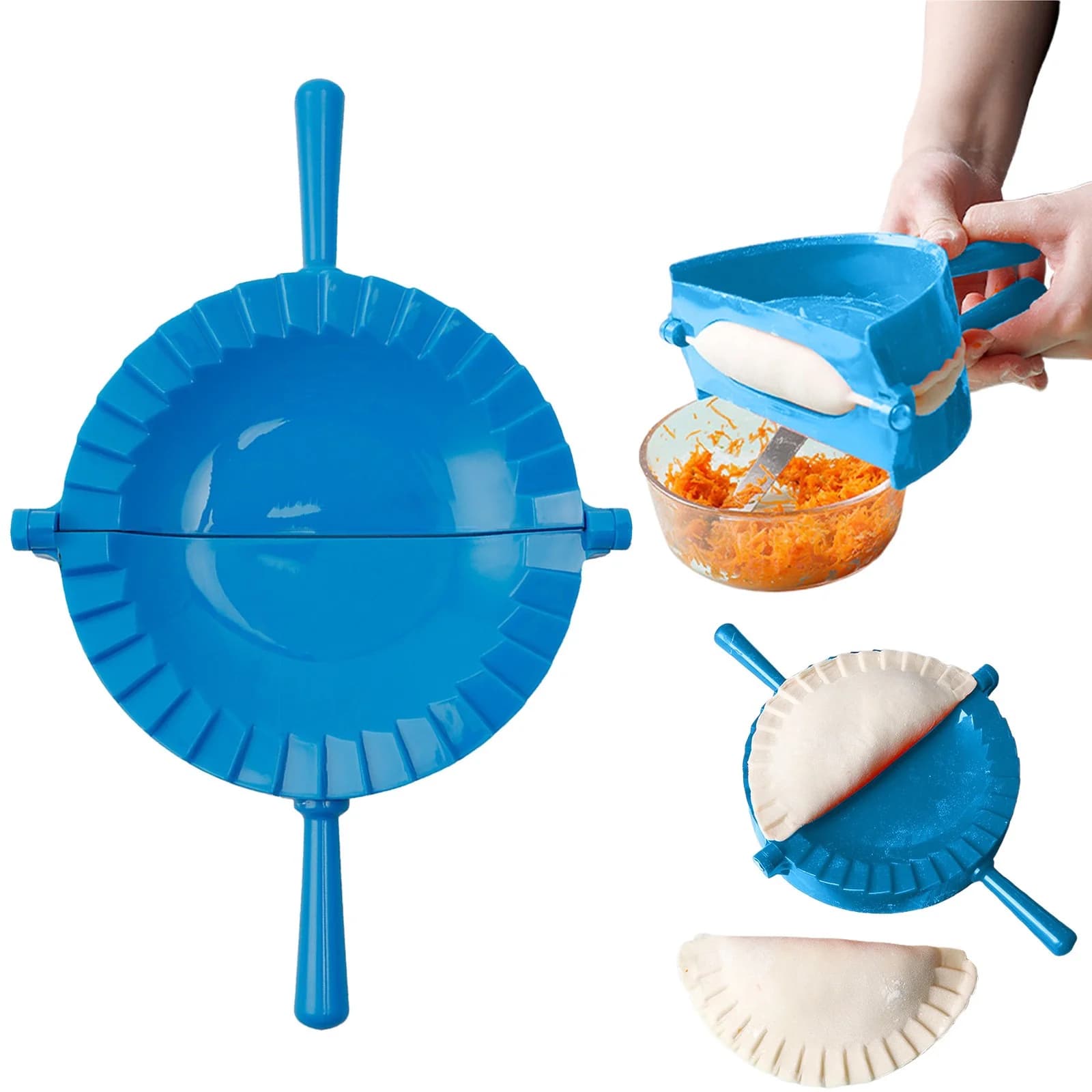 HomelyJoy Dumpling Maker Empanada Press, Large Dough Press Pierogi Mold Meat Pie Cutter and Sealer for Handmade Pie Calzone, 11.41x7.28 In, 1 Pc