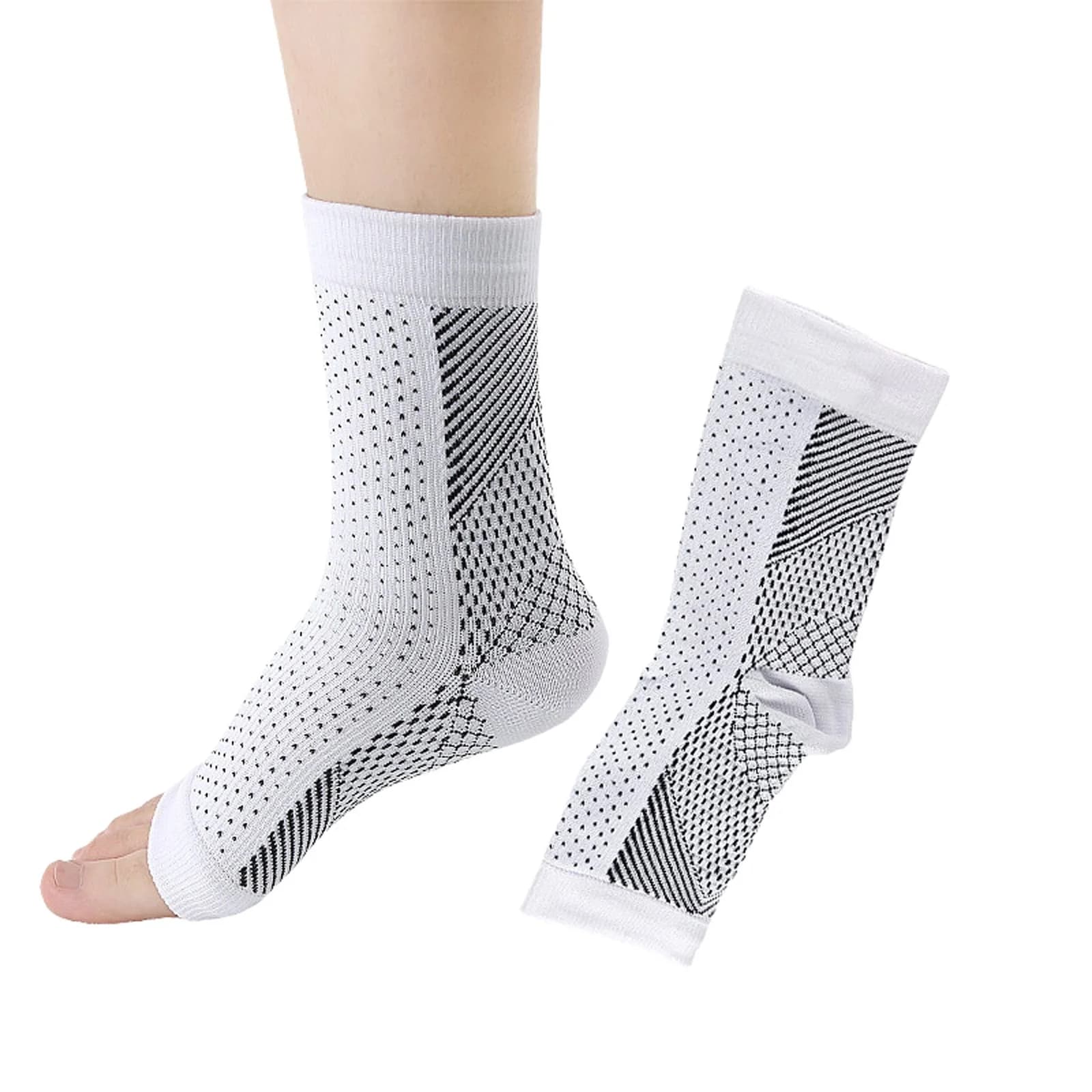 WHEANG Compression Socks for Women Men Invisible Ankle Support Foot Sleeves Soft Comfort Cushioned Heel Protector Socks for Plantar Fasciitis Daily Walking Sports B 2026 Sales Under $1