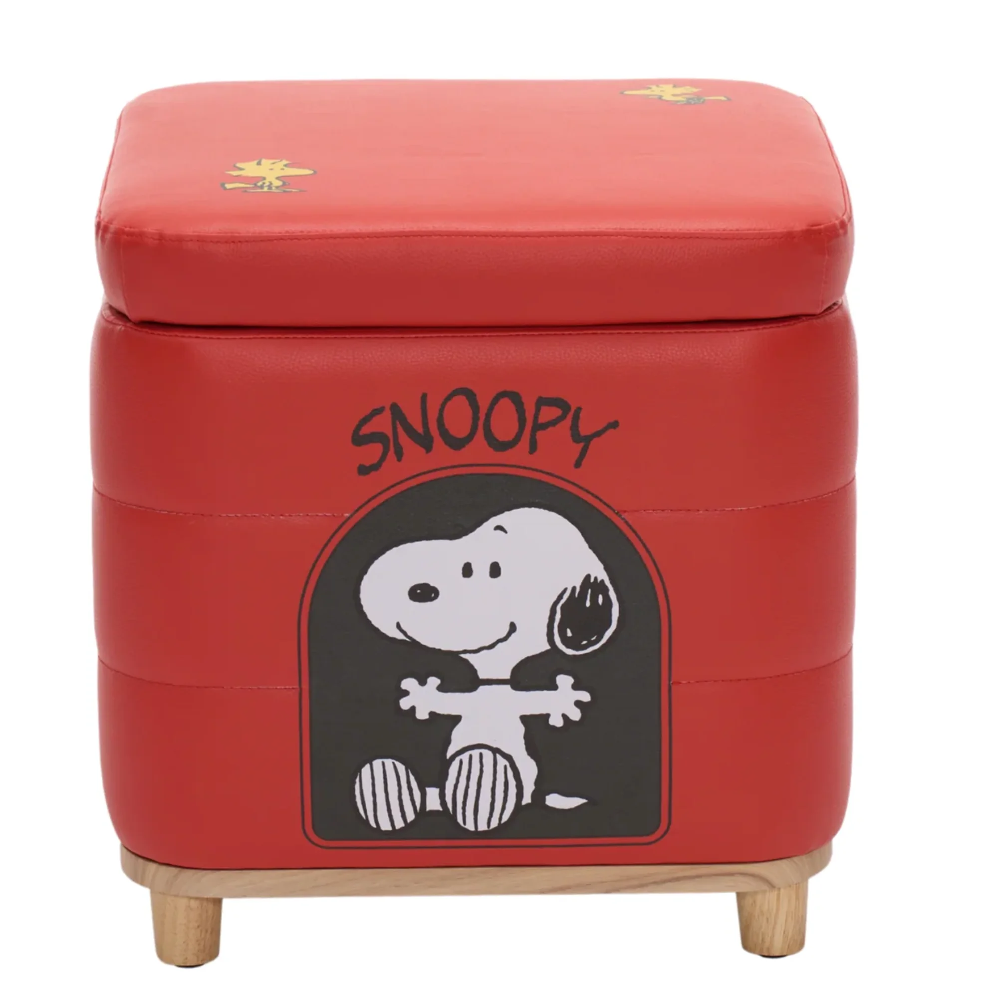 Impressions Vanity Peanuts Snoopy's House Storage Ottoman Stool, Plush Faux Leather