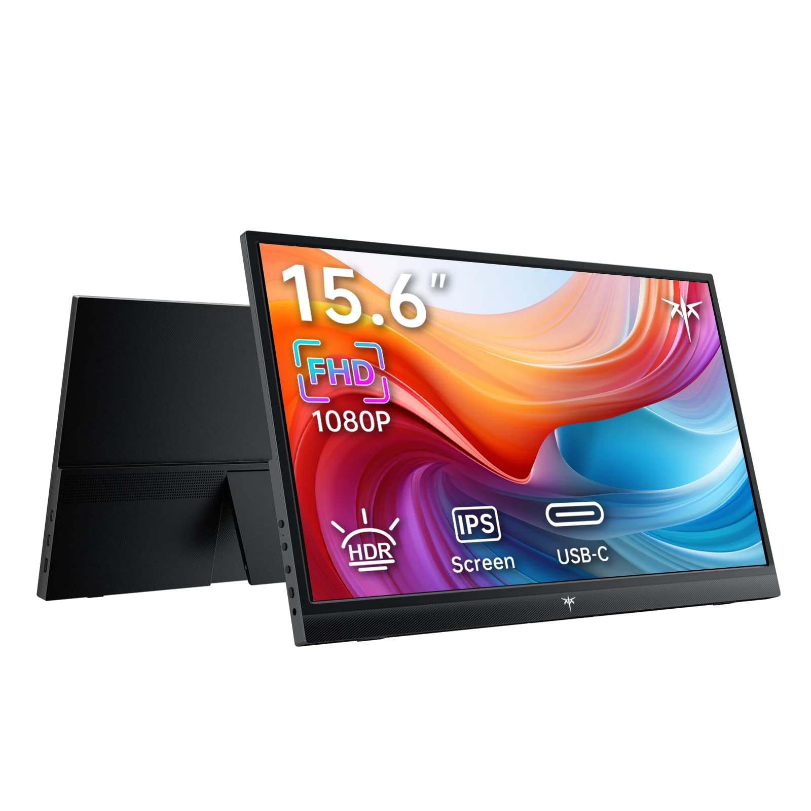 KTC Monitor Portátil de 15.6 Pulgadas, Extensor de Monitor para Laptop de Viaje FHD 1080P con USB-C HDMI, Pantalla IPS HDR Ultradelgada con Altavoces, Pantalla de Segundo Monitor para Laptop Teléfono Xbox Mac Switch, Negro H15F9