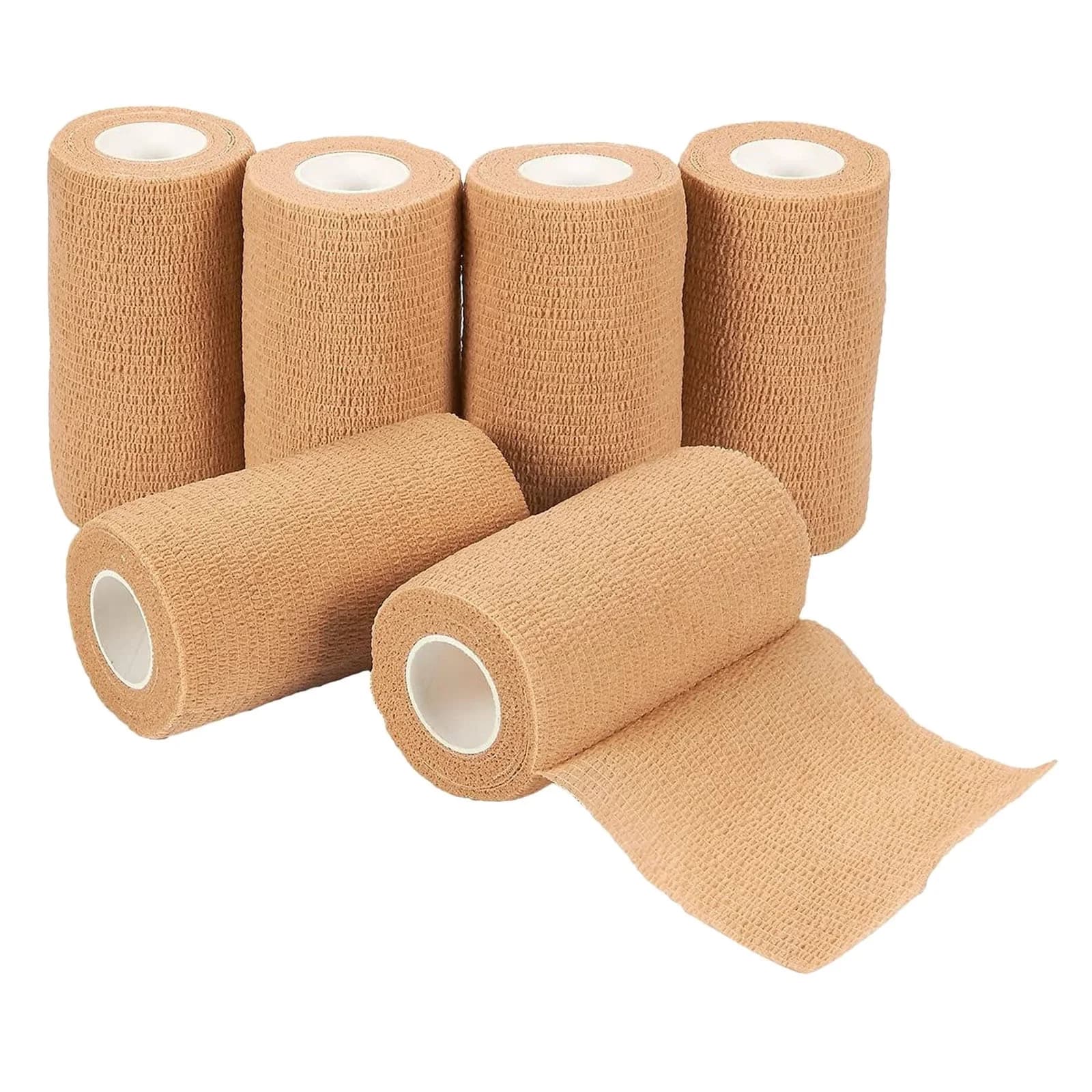 Knee Pads - Focused Title for 6 Self Bandage Wrap 4 Inch X 5 Yards Tape For Tan, 10 cmx4 m, Khaki