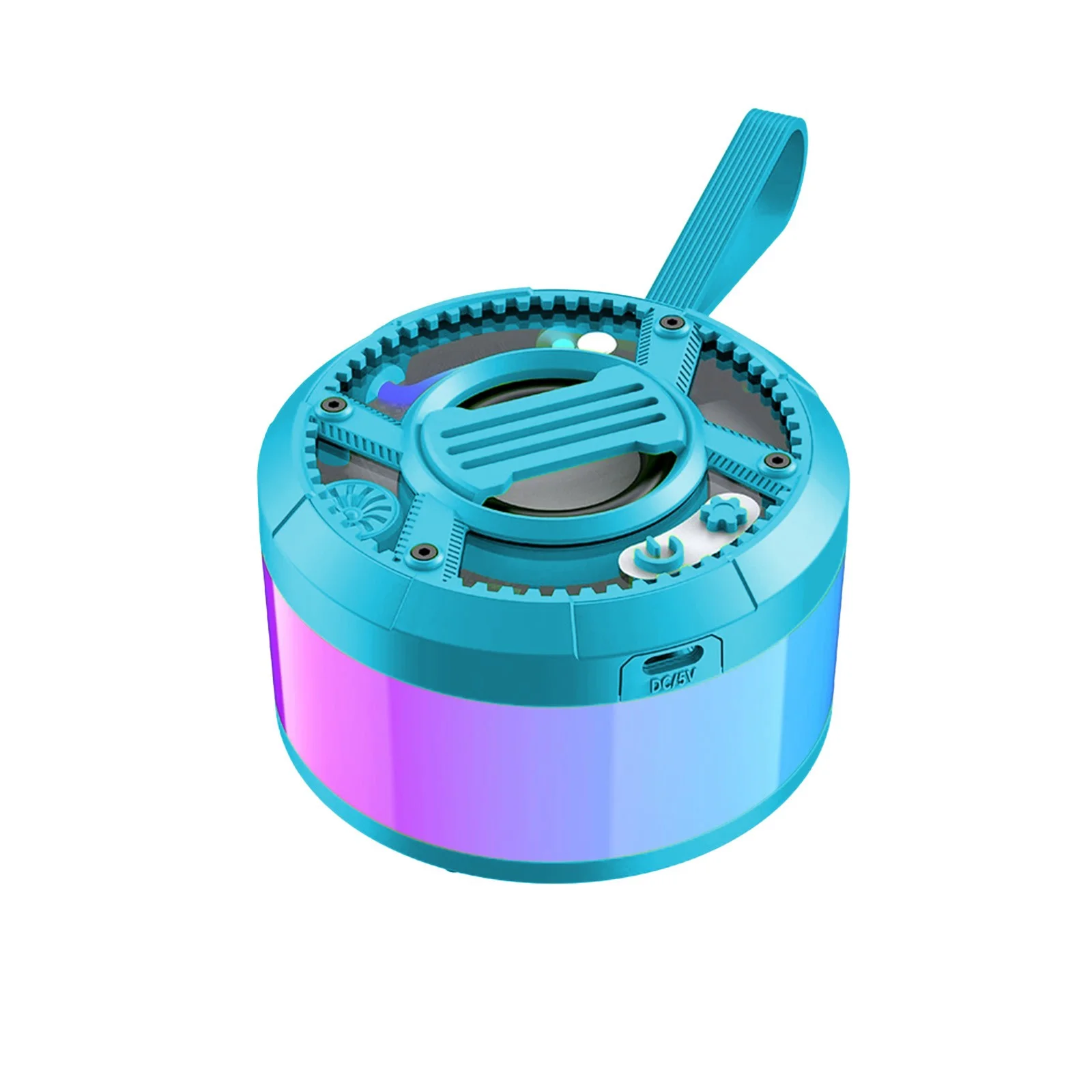 Mecha Mini Wireless Speaker, Portable Compact Bluetooth Audio, with Good Bass and LED Lights, for Home Outdoor Gaming