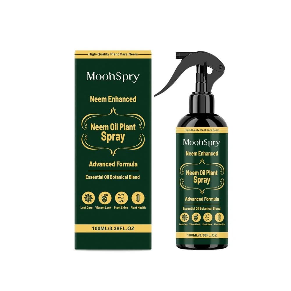 Neem Oil Spray for Plants with Peppermint Oil, 100ml Botanical Leaf Shine & Plant Dust Remover Cosmetic Grade, Natural Foliage Cleaner for Indoor Houseplants Gardens & Herbs