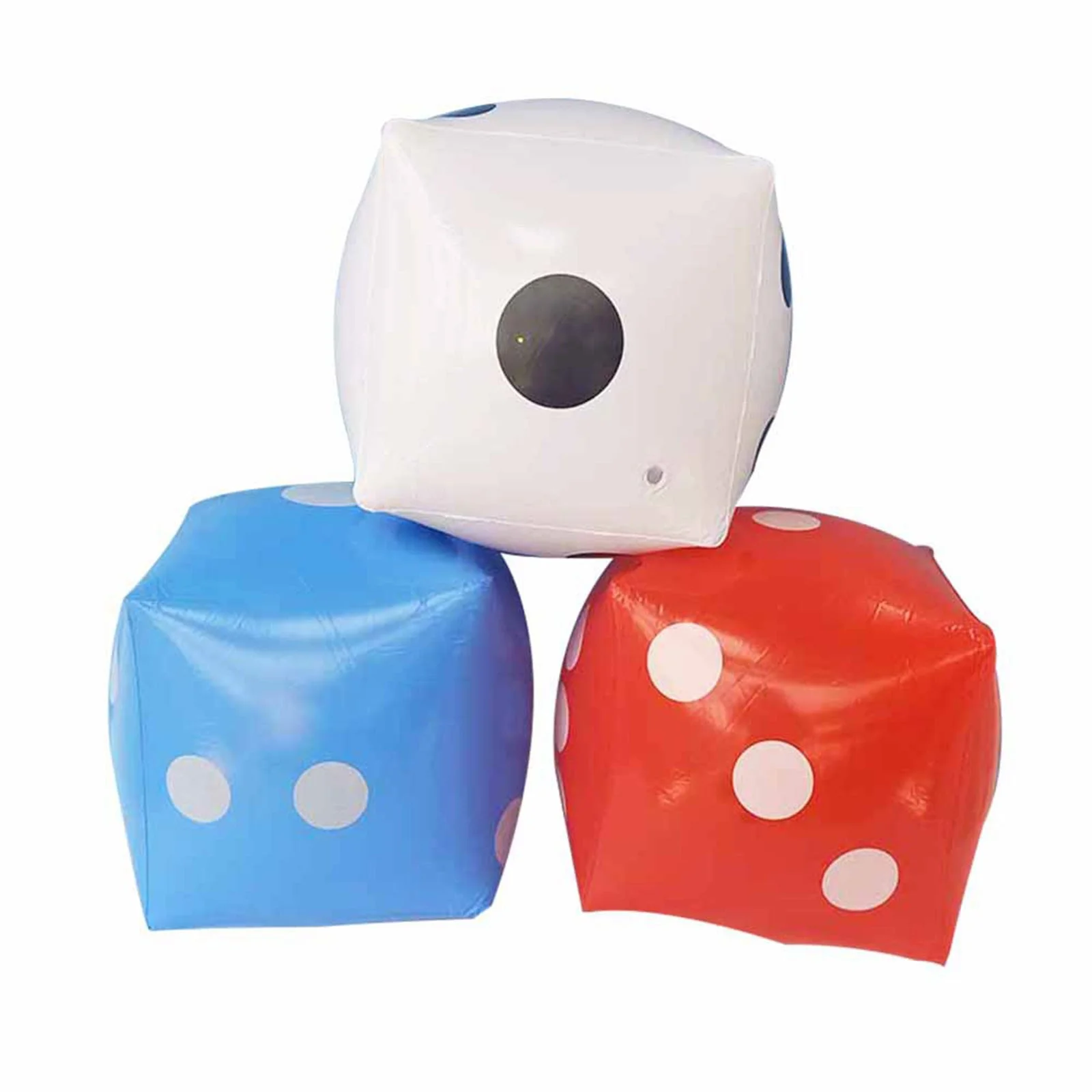 Outdoor Toys for Pool and Floor Dice Games Set 3pk Inchi 12 Party Inflatable -Color Outdoor, 30 cmx30 cm, White,Red,Blue
