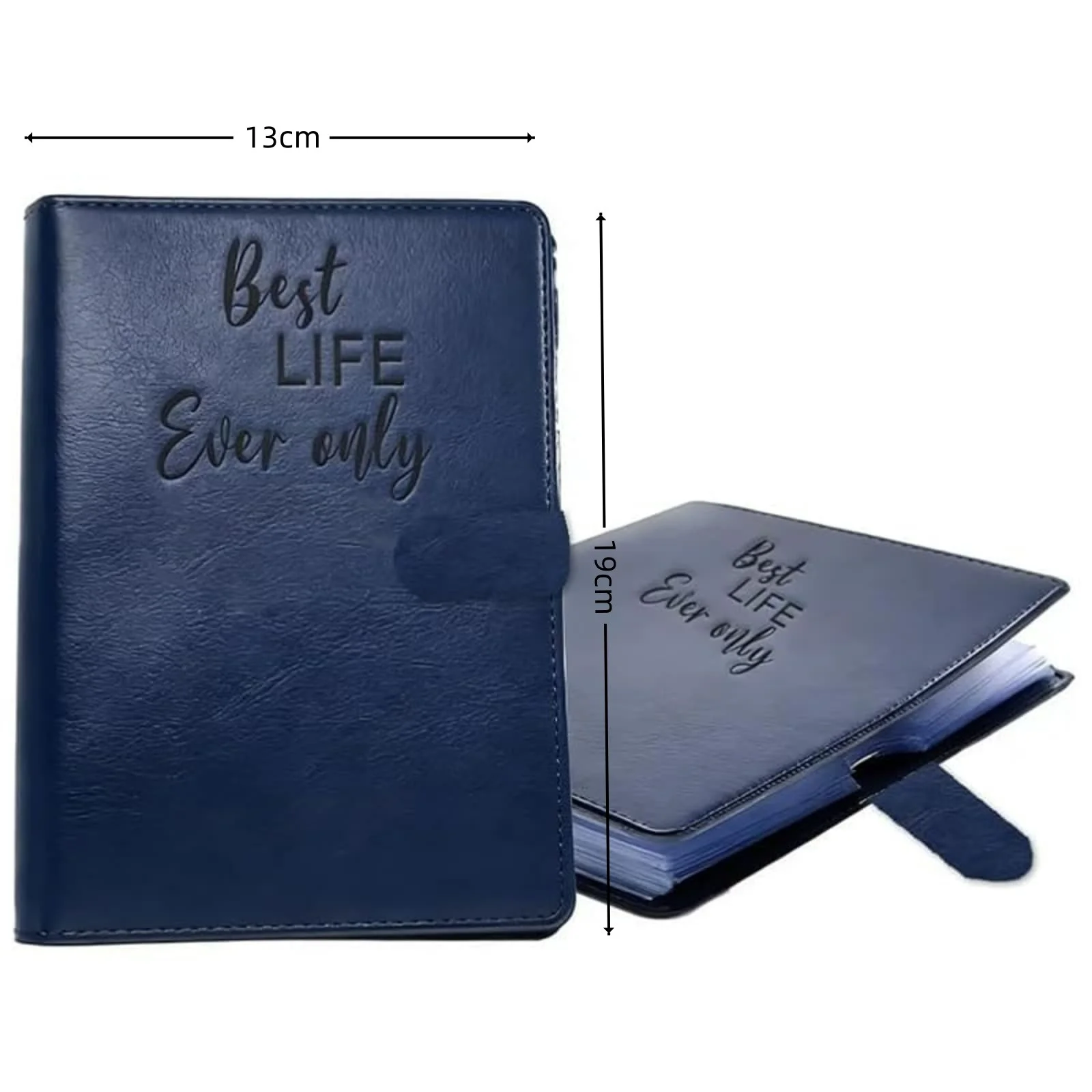 Ovzne Leather Binder Magnetic Closure Refillable Ring Binder Organizer For Sermon Notes Study Guide Teaching Manual blue