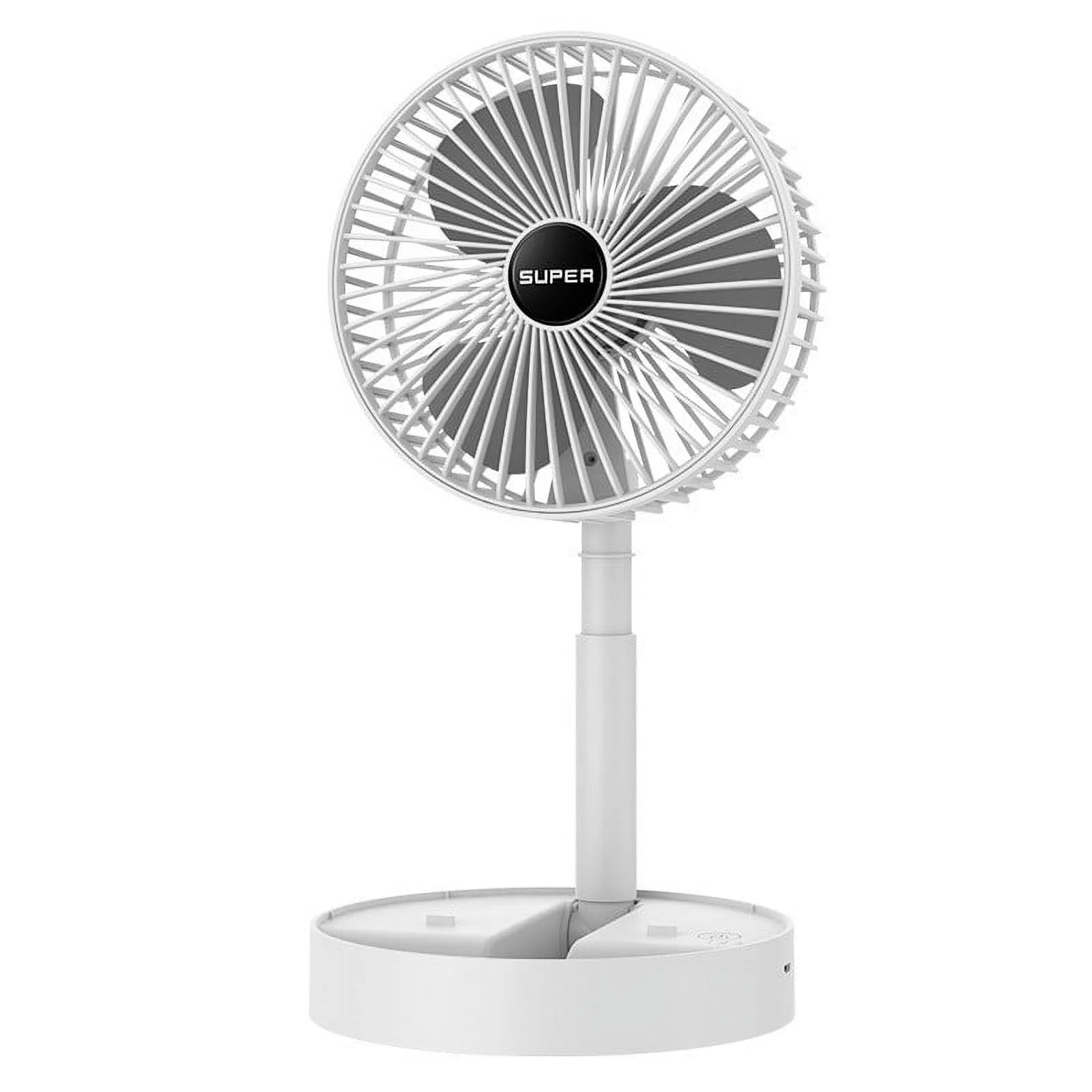 Portable Retractable Fan, Rechargeable Desk Breeze, USB Mini Cooler, Strong Silent Airflow and Compact Storage Design for Office Desks, Camping Trips, and Home Use