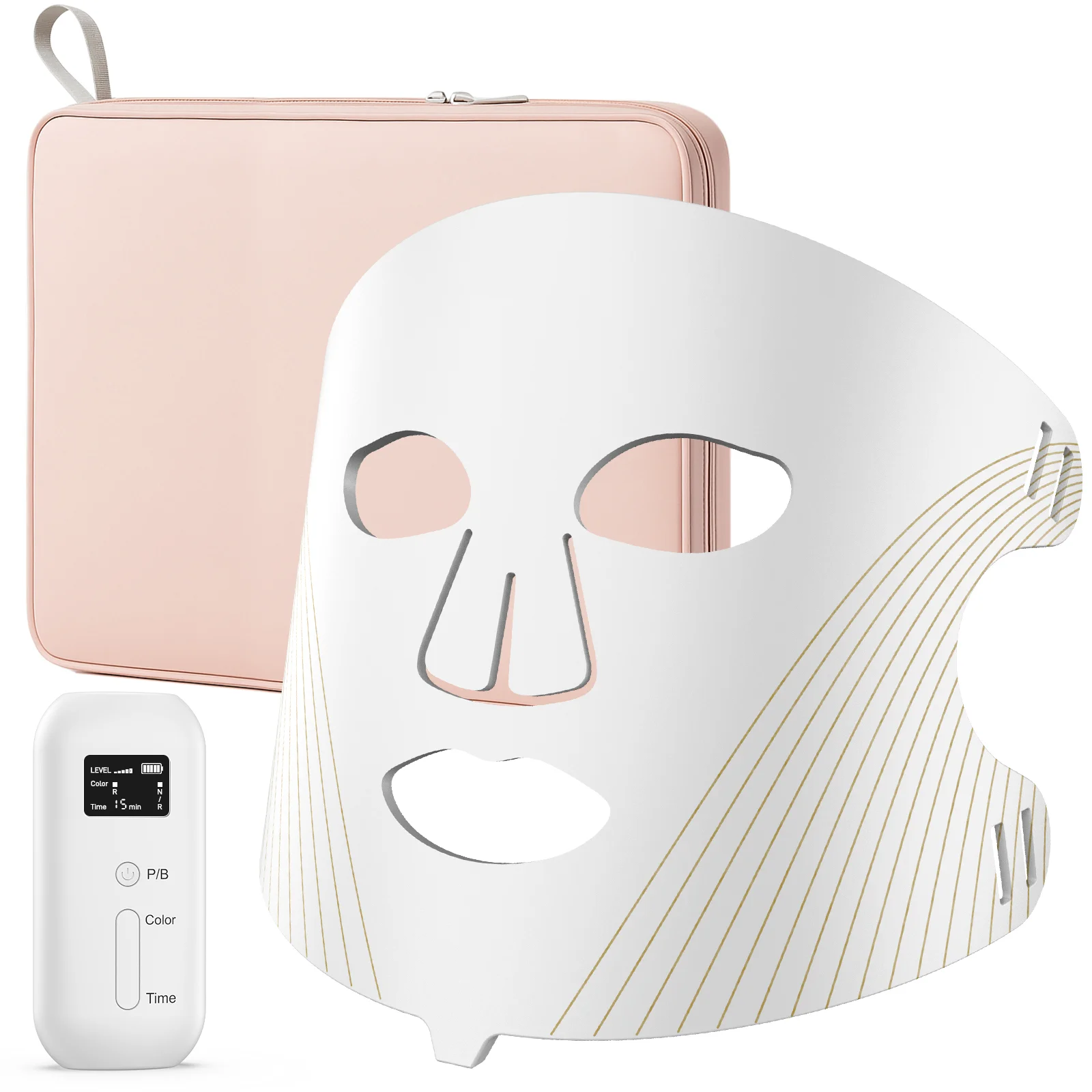 Red Light Therapy for Face, 4 Modes Led Face Mask Light Therapy with Travel Bag, 850NM near Infrared, 5 Brightness Levels Red Light Mask for Facial Skincare
