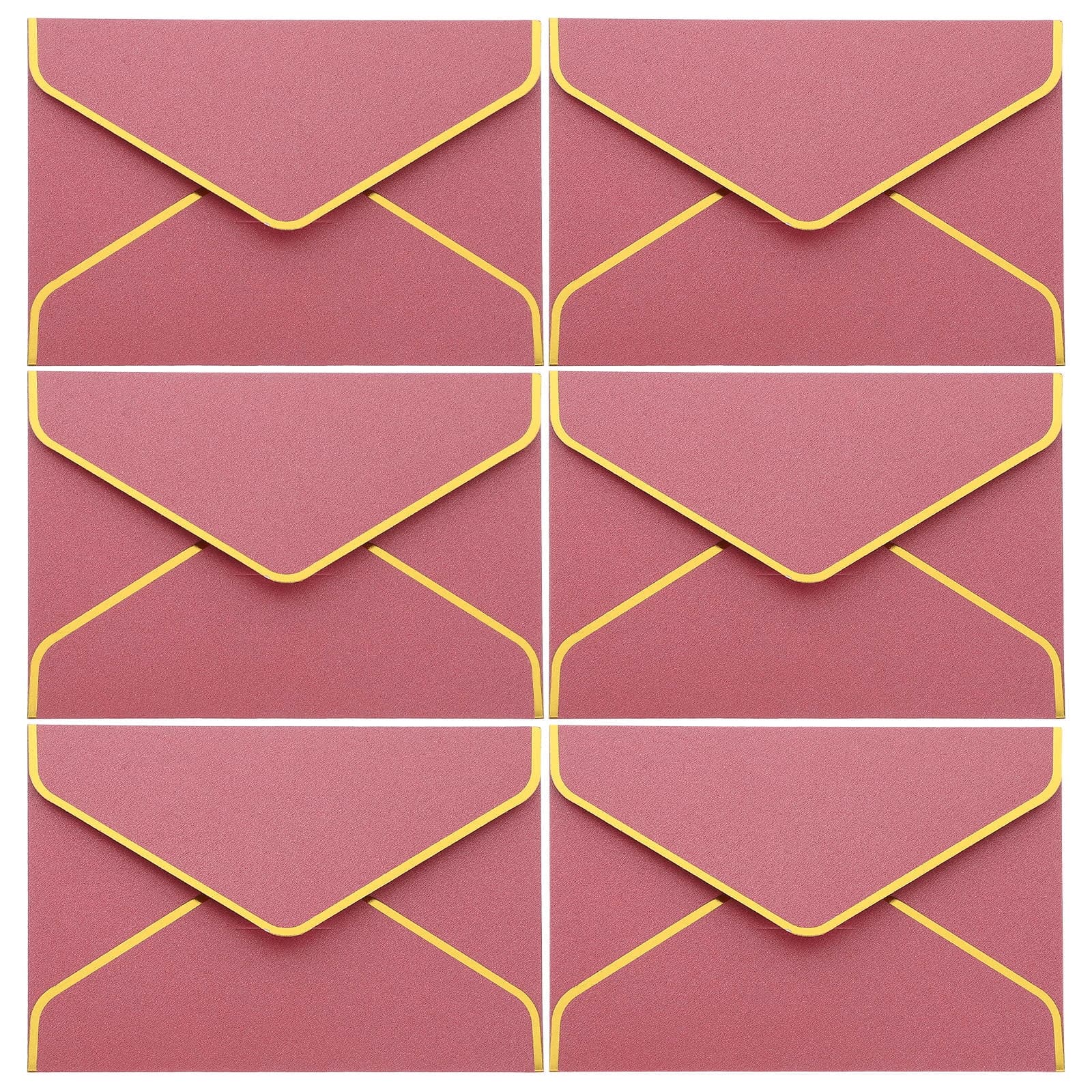 SEWCHICS Vintage Dark Red Envelopes for Cards cate Details Special Events 6Pcs