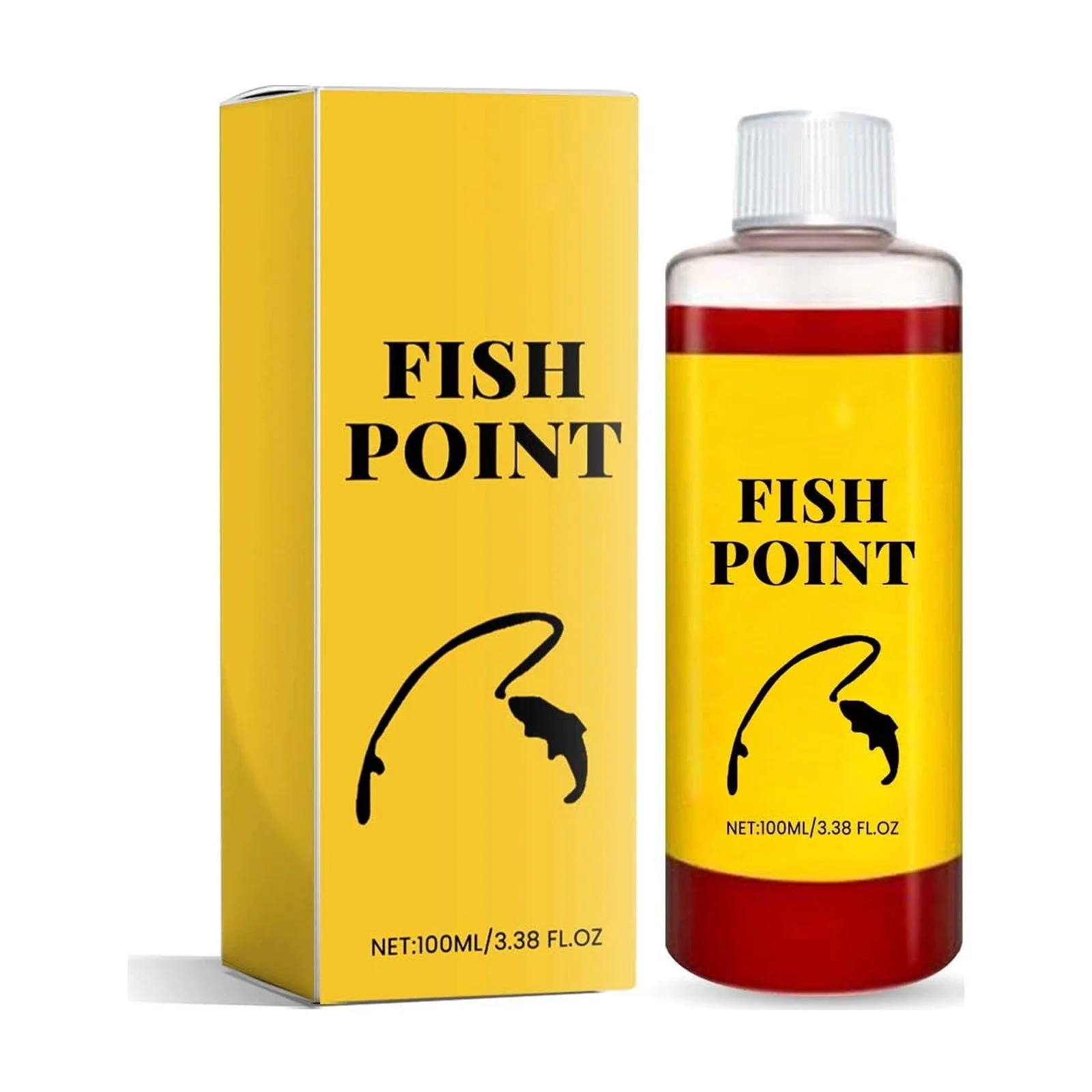SUTWOEN Fish Point Fish Attractant Liquid, Concentrated Red Worm Formula for Trout, Panfish & Freshwater Fishing, Fast-Acting Fishing Attractant