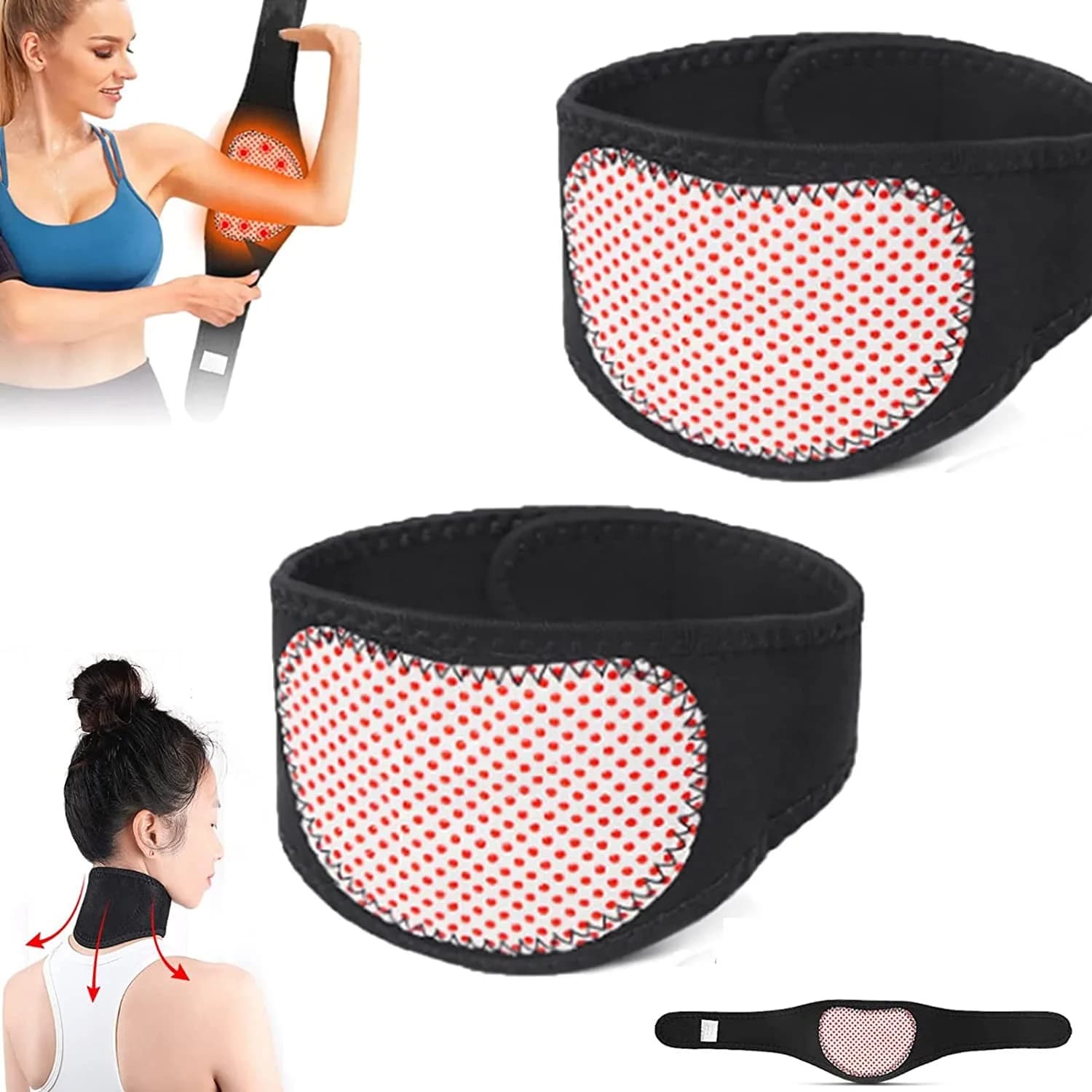 Slimmaionix Recortadores de Brazo, Recortadores de Brazo para Brazos Flácidos, Bandas para Sudor de Brazo para Flácidos, Desintoxicación Auto-calentable y Moldeado Del Brazo, Adelgazante de Grasa de Brazo para Deportes y Entrenamiento (1 Par, Rojo)