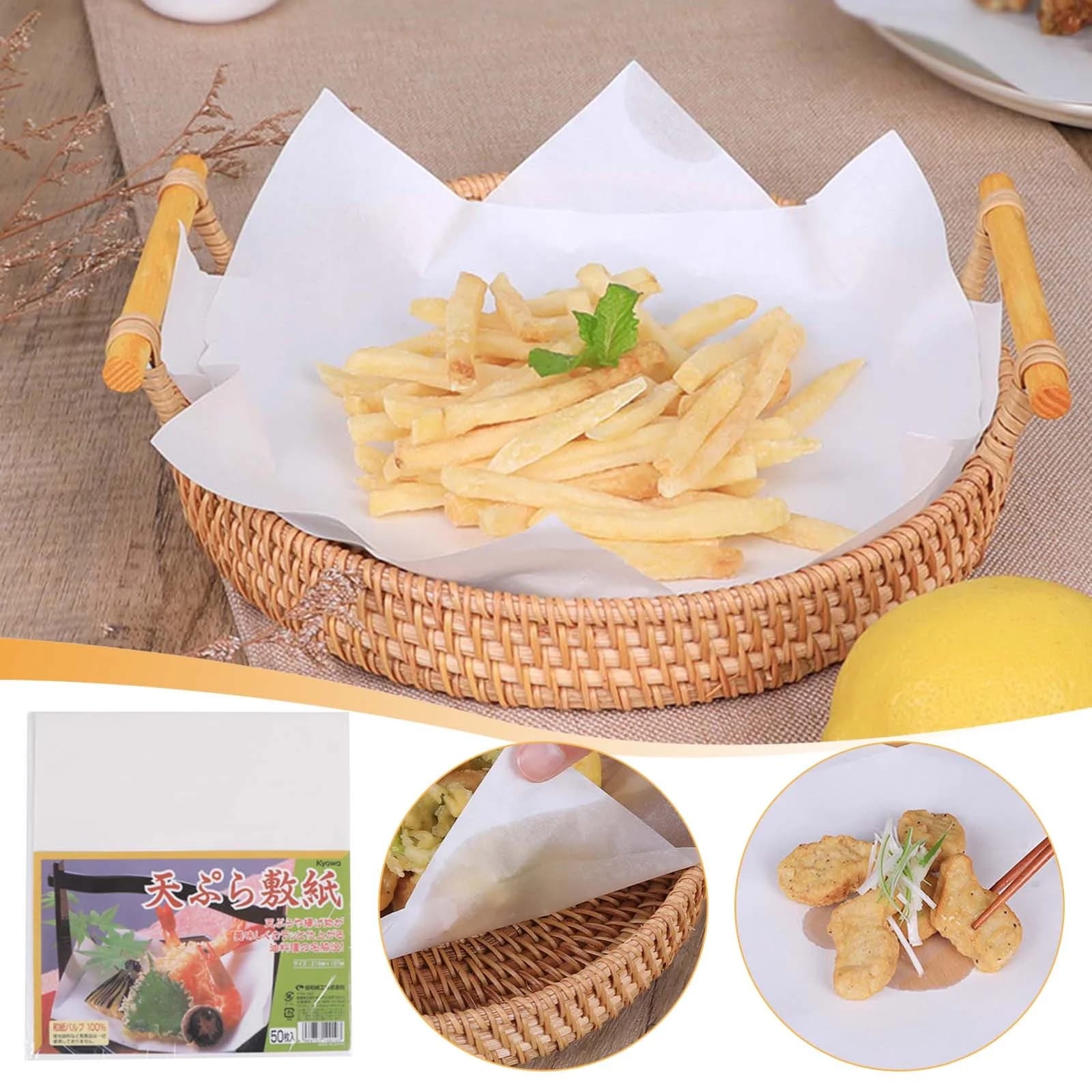 TUOBARR 50Pc Oil Blotting Paper Household Kitchen Baking And Frying Oil Blotting Paper Kitchen Grease Food Pad Oil Paper