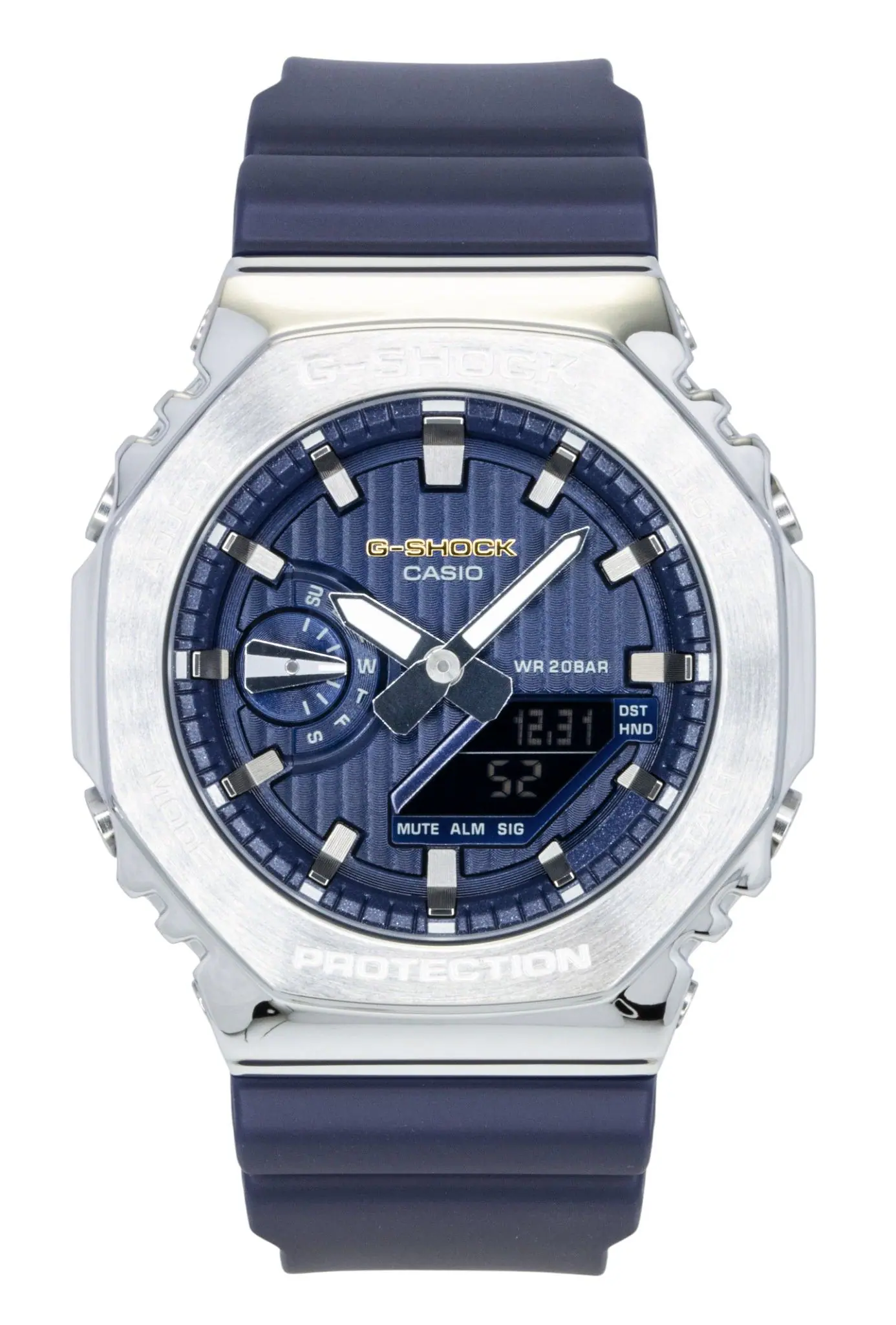 Casio - G-Shock G-Steel Analog Digital Limited Edition Dial Quartz GM-2110SH-2A 200M Men's Watch - Blue