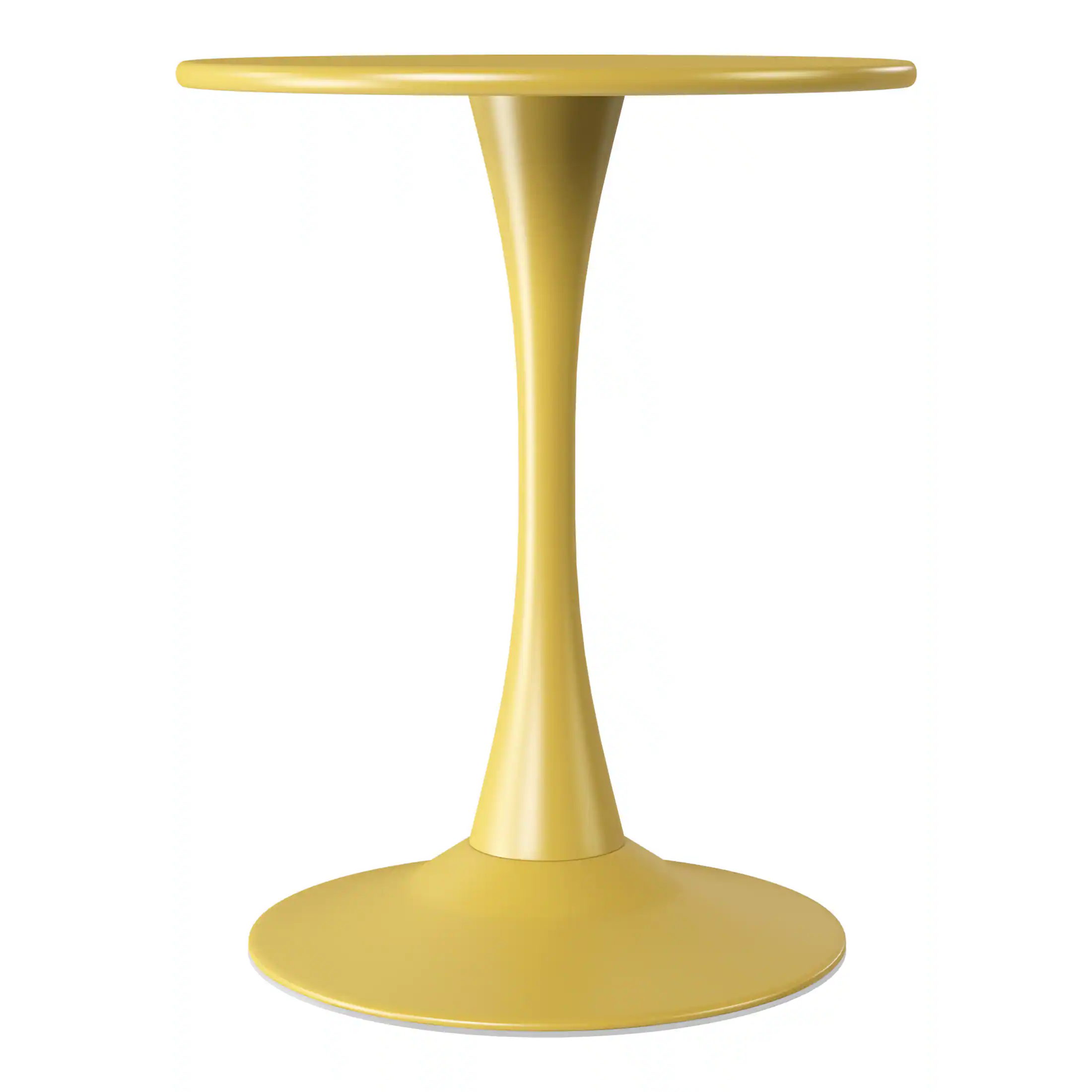 WestinTrends - Playa 23.5" Round Outdoor Indoor Metal Cocktail Dining Table - Yellow