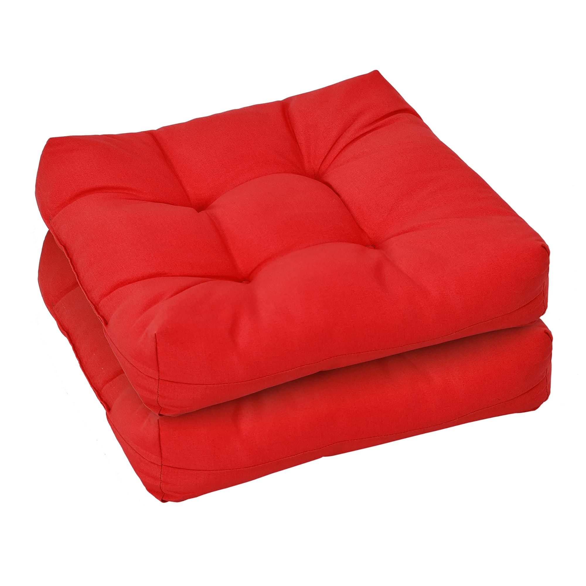 Costway - 2 PCS 21" x 21" Patio Chair Seat Cushion Pads Indoor/Outdoor - Red