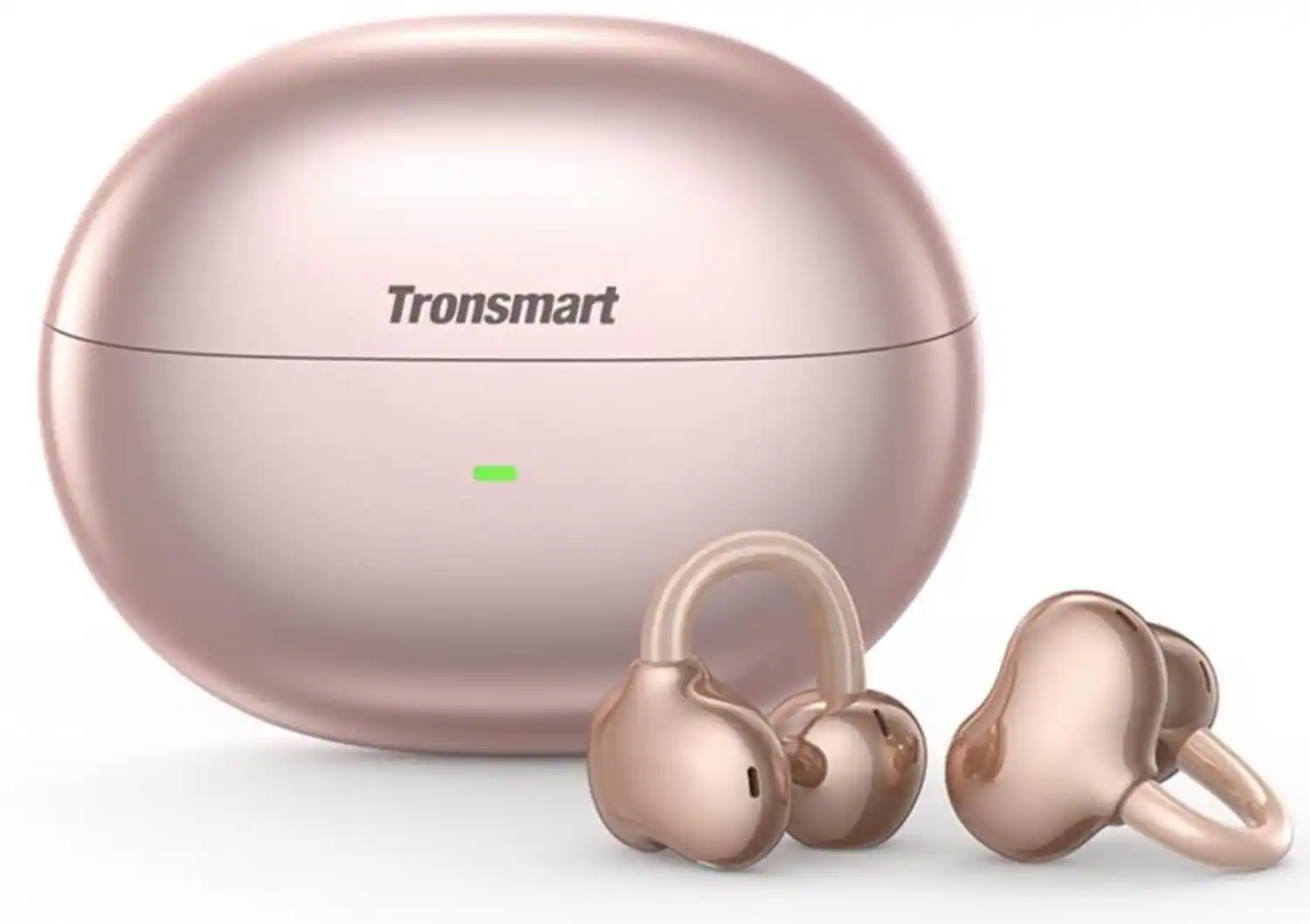 Tronsmart - OpenFly Clip Open-Ear Wireless Clip-On Earbuds w/ Bluetooth 6.0, AI ENC Microphones, 24H Battery, IPX5 & Tap Control - Rose Gold