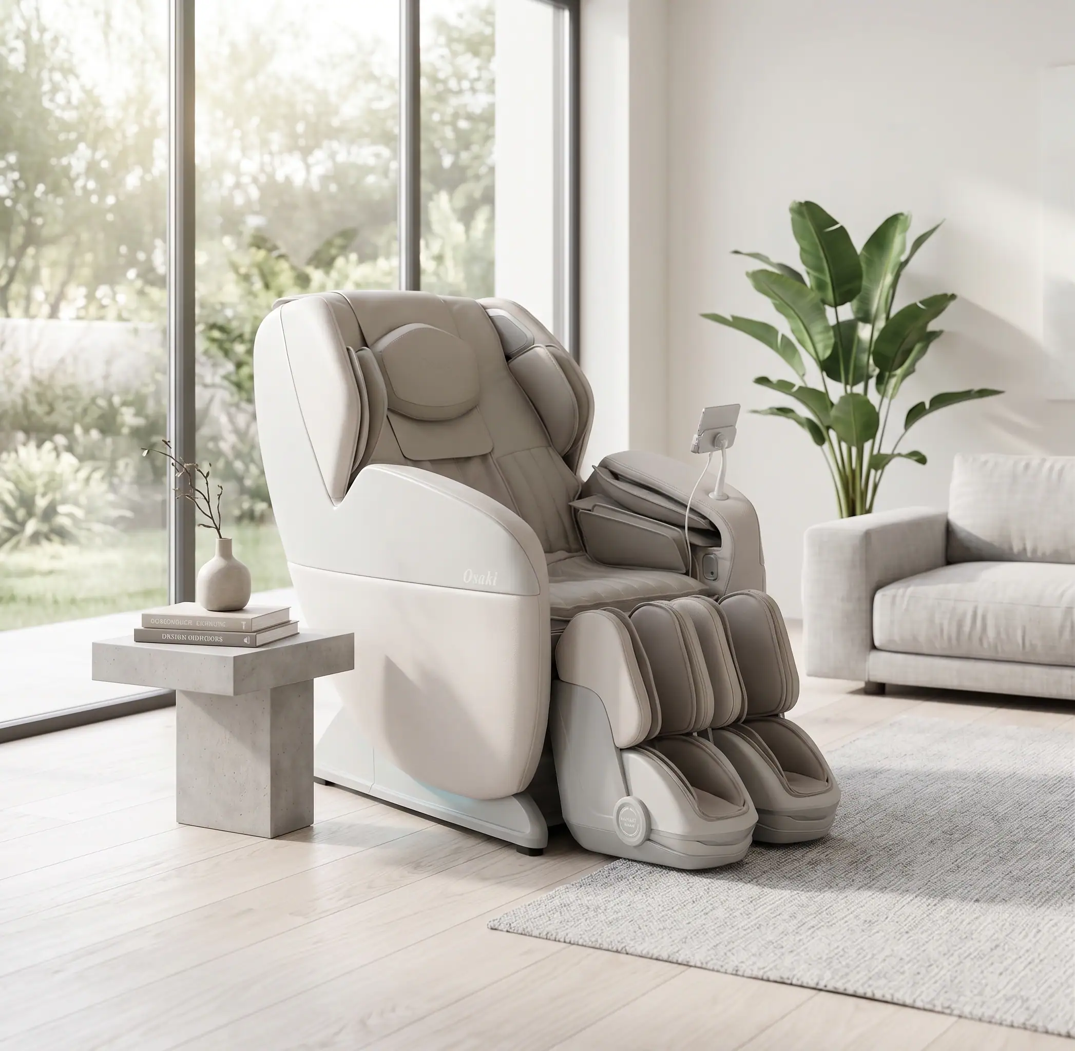 Osaki - 4D Yoga Flex AI Zero Gravity Massage Chair with Dynamic Leg Stretch Technology - Taupe