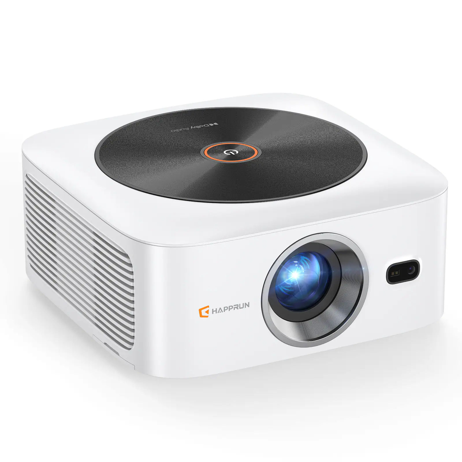Happrun - Smart Projector 1500 ANSI Auto Focus WiFi Bluetooth Dolby Audio - White