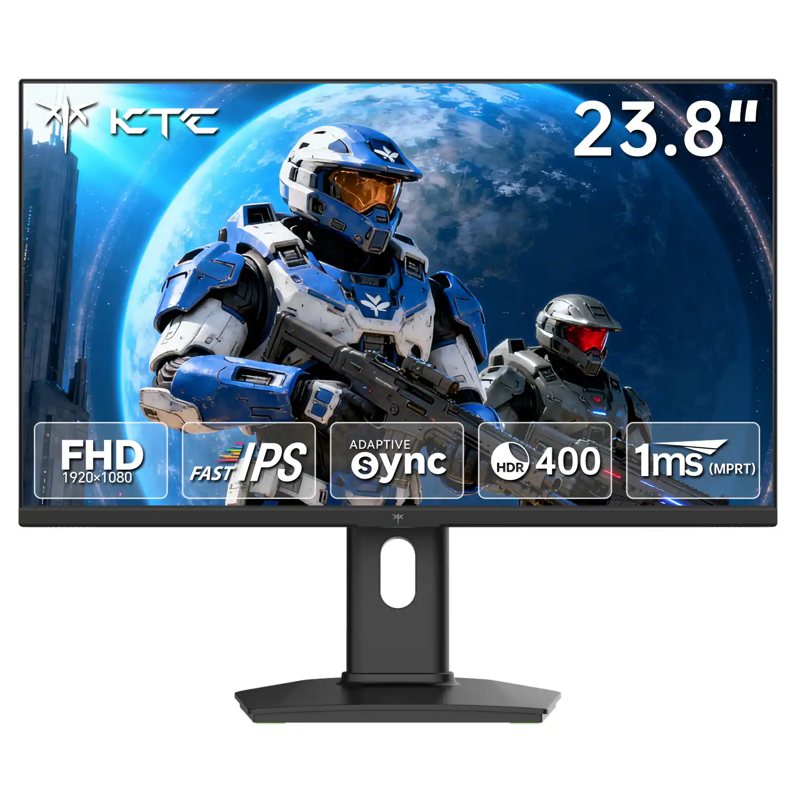 KTC - H24F7-2 24 Inch Gaming Monitor, FHD 1080P Fast IPS, 240Hz, 1ms MPRT, HDR400, FreeSync & G-Sync, Height Adjustable - White