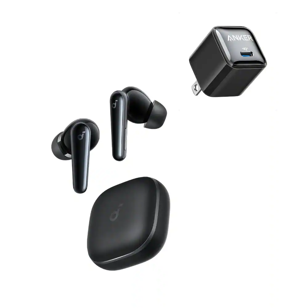 Soundcore - Liberty 5 by Anker with USB C Charger Block 20W,Noise-Cancelling Wireless Earbuds,Stronger Voice Reduction
