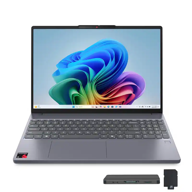 Lenovo - IdeaPad Slim 3 15.3" WUXGA Touch Laptop,Snapdragon X,16GB RAM,512GB SSD,Backlit Keyboard,Win 11,Grey - Gray