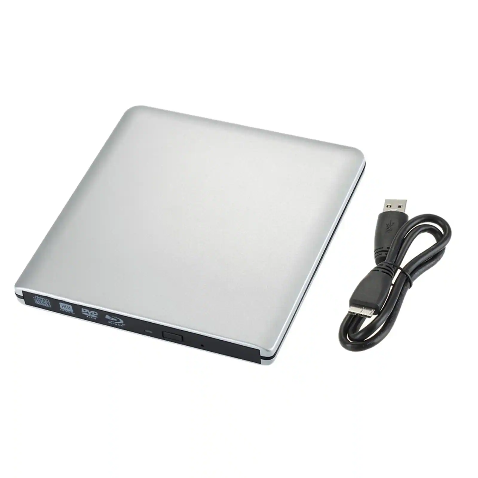 Topteng - 4K UHD External BD Burner – USB 3.0, Super Slim Aluminum, Read & Write Blu-ray, Fit for Windows Laptop & Mac - Silver
